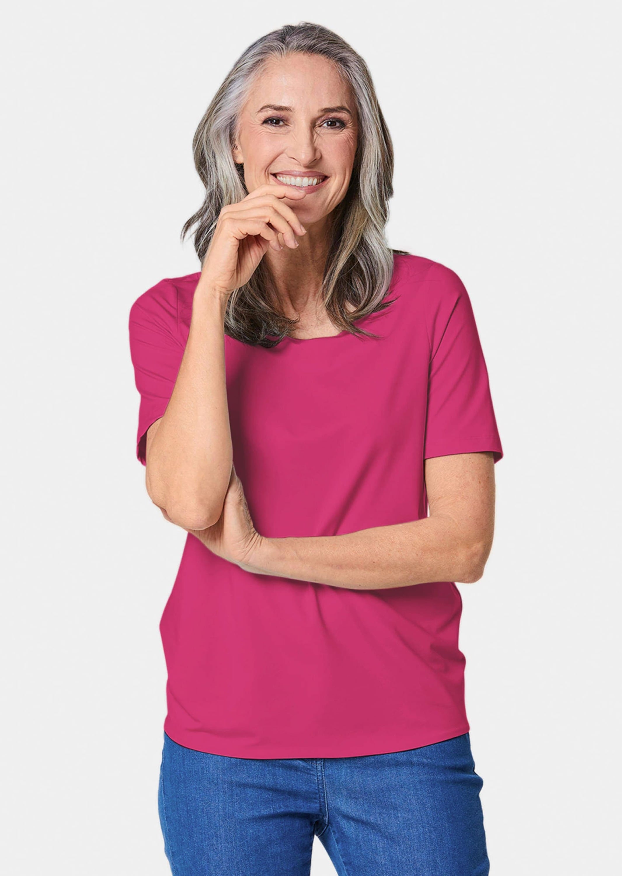 GOLDNER Langarm-Poloshirt »Shirt Gepflegtes Shirt in formstabiler Ware«