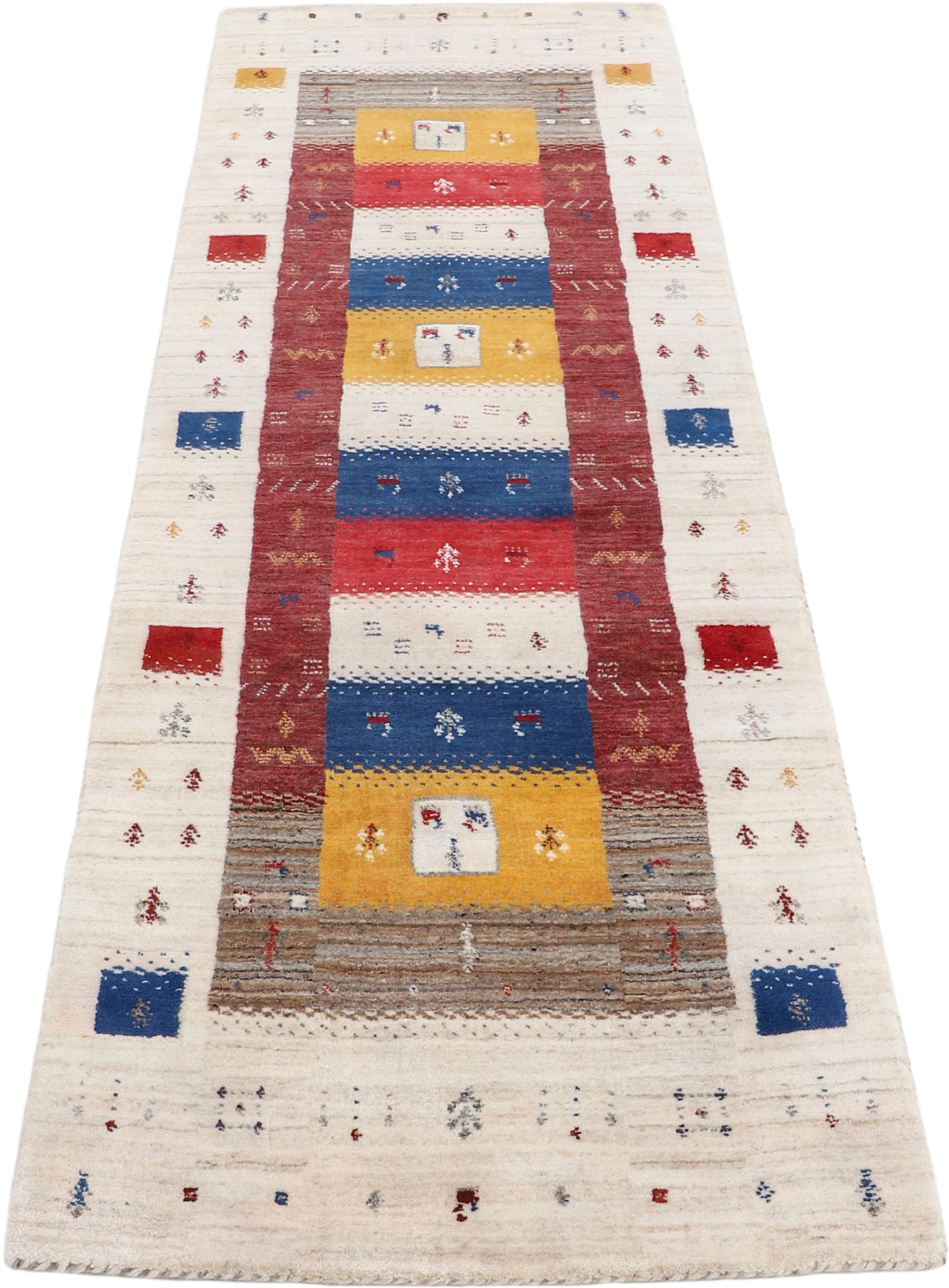 carpetfine Wollteppich "Gabbeh Sofia, auch als Läufer" rechteckig 15 mm Höhe reine Wolle, handgearbeitet, weicher natürlicher Flor, Wohnzimmer