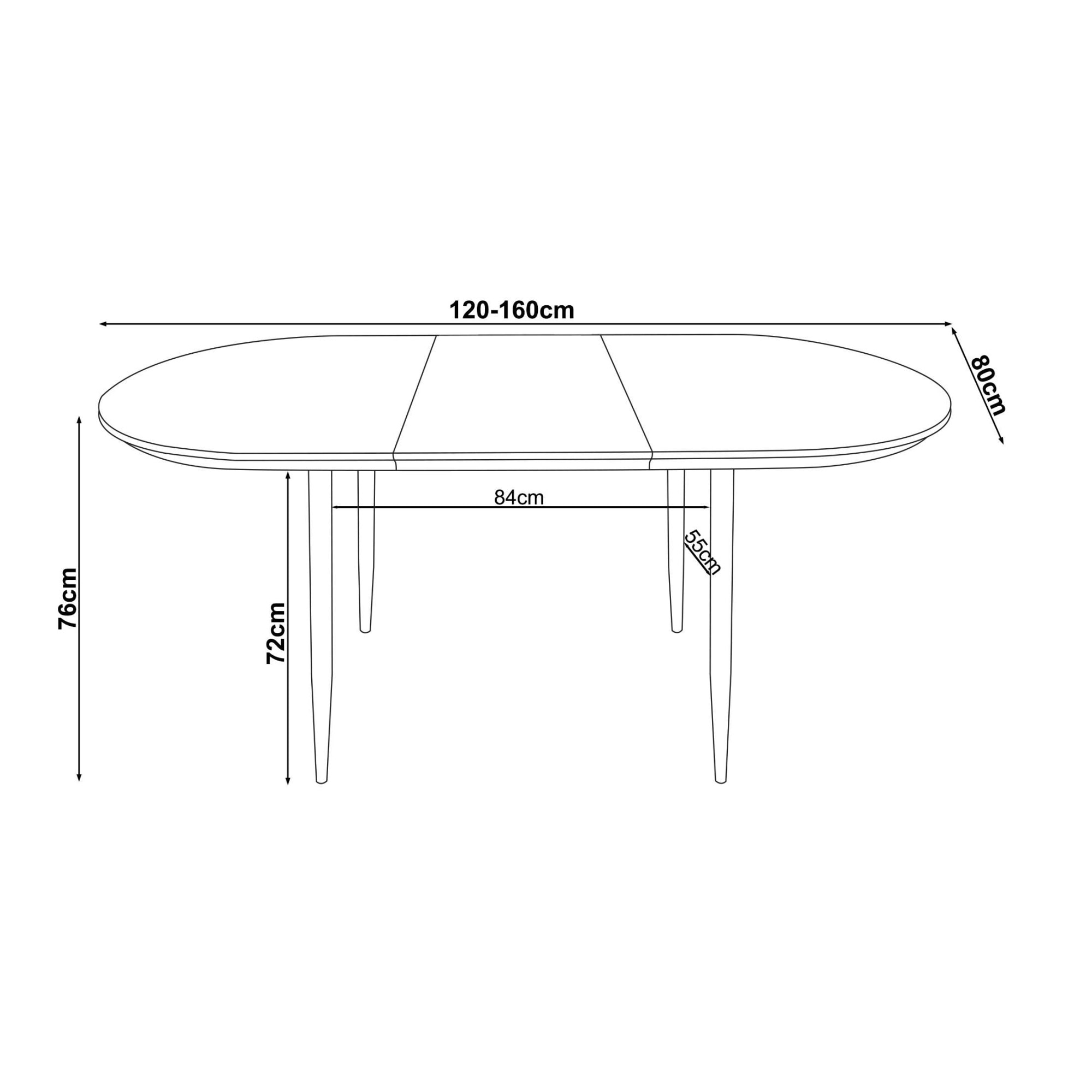 Home affaire Esstisch »Belleville«, mit Anstecksplatte, ausziehbar 120-160 cm, Höhe 77 cm
