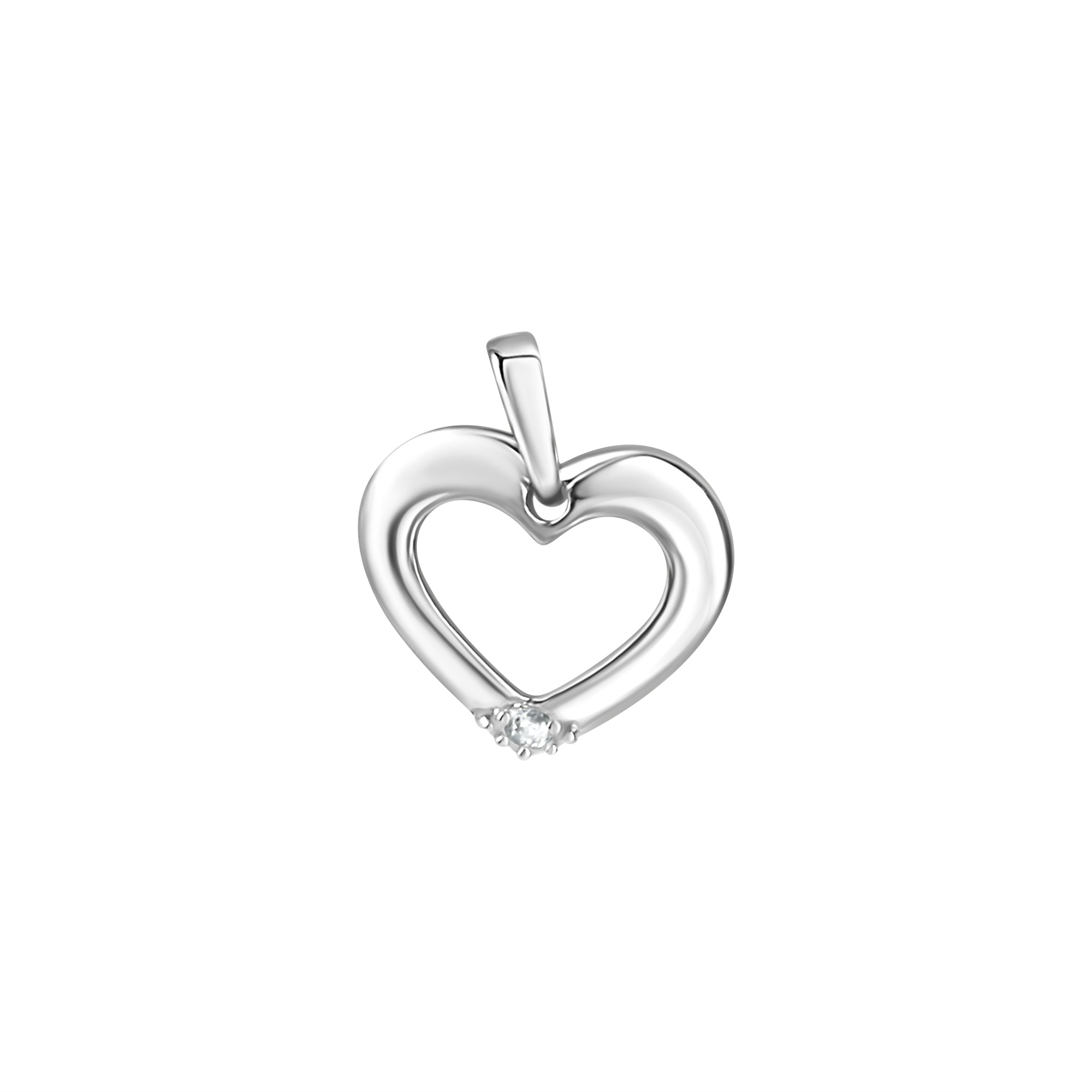 Kettenanhänger VIVANCE "925/- Sterling Silber rhodiniert glanz Zirkonia", weiß, Schmuckanhänger, Damen, one-size, Silber 925 (Sterlingsilber), 0,7 g, Kettenanhänger