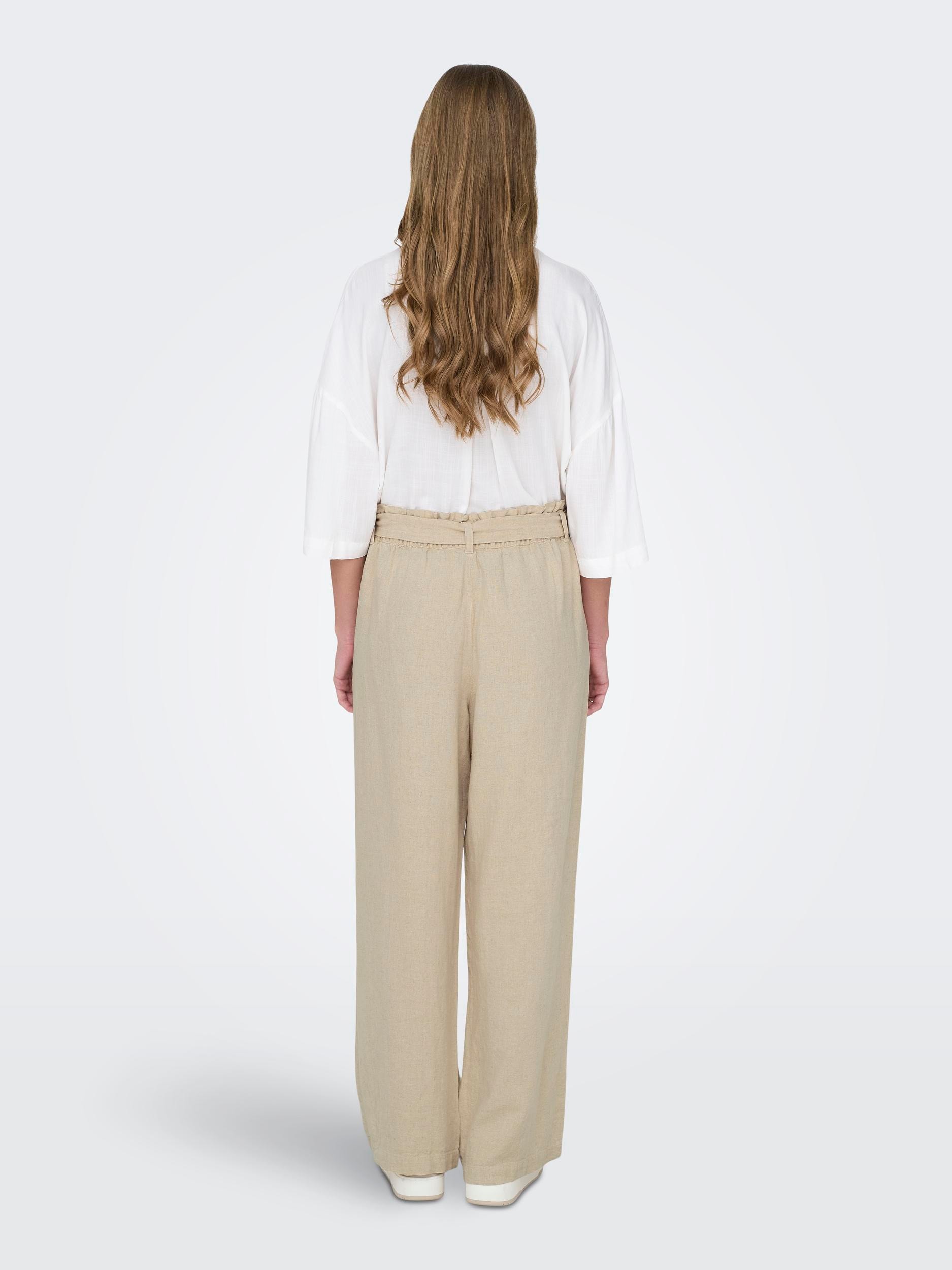 JDY Culotte »JDYSAY MW LINEN BELT PANT WVN NOOS«