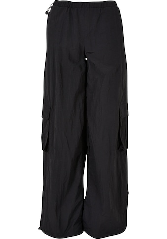 Stoffhose »Urban Classics Damen Ladies Wide Crinkle Nylon Cargo Pants«, (1 tlg.)