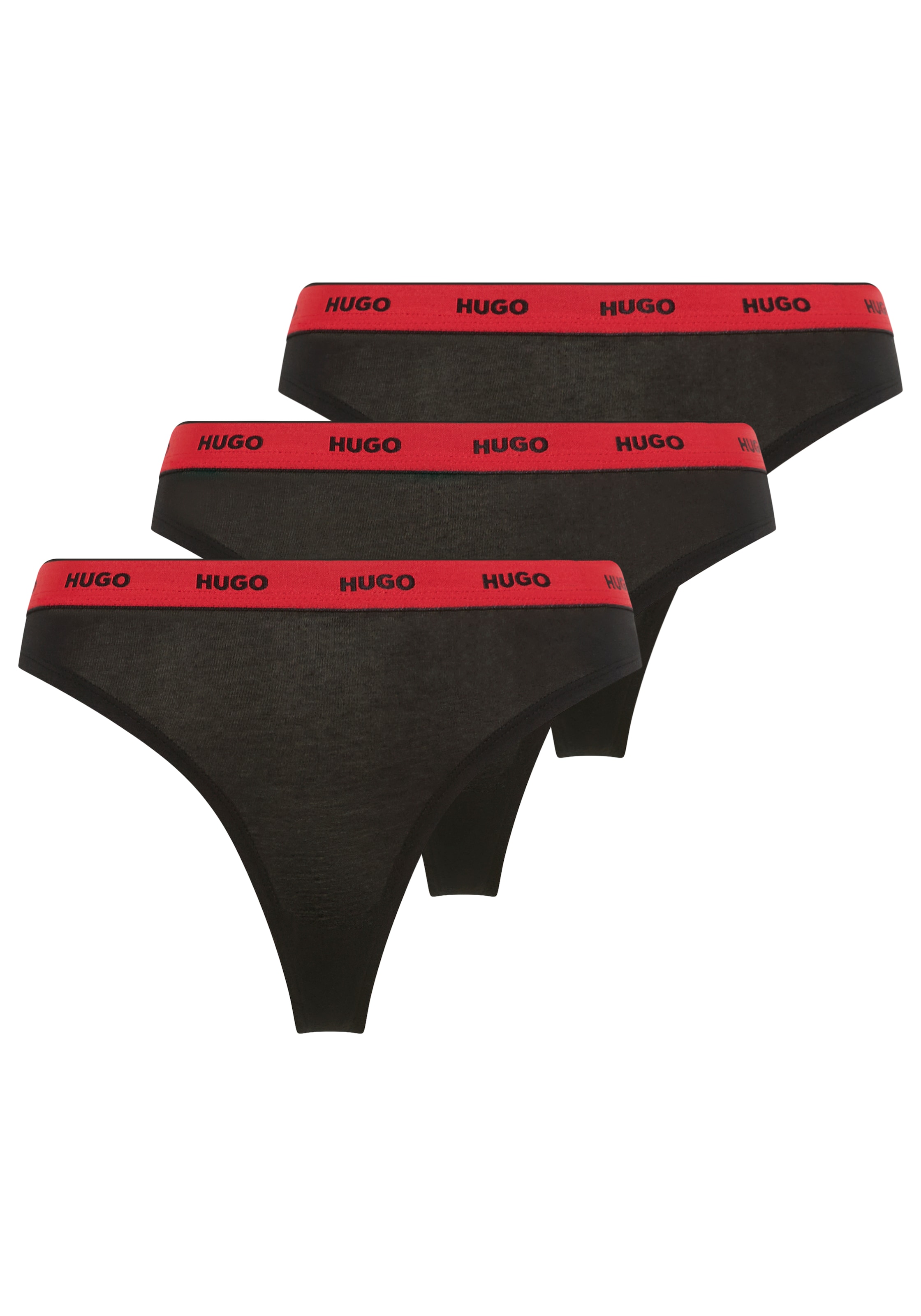 HUGO Underwear String "TRIPLET THONG STRIPE" 3 Stk. mit HUGO Logo-Elastikbu günstig online kaufen