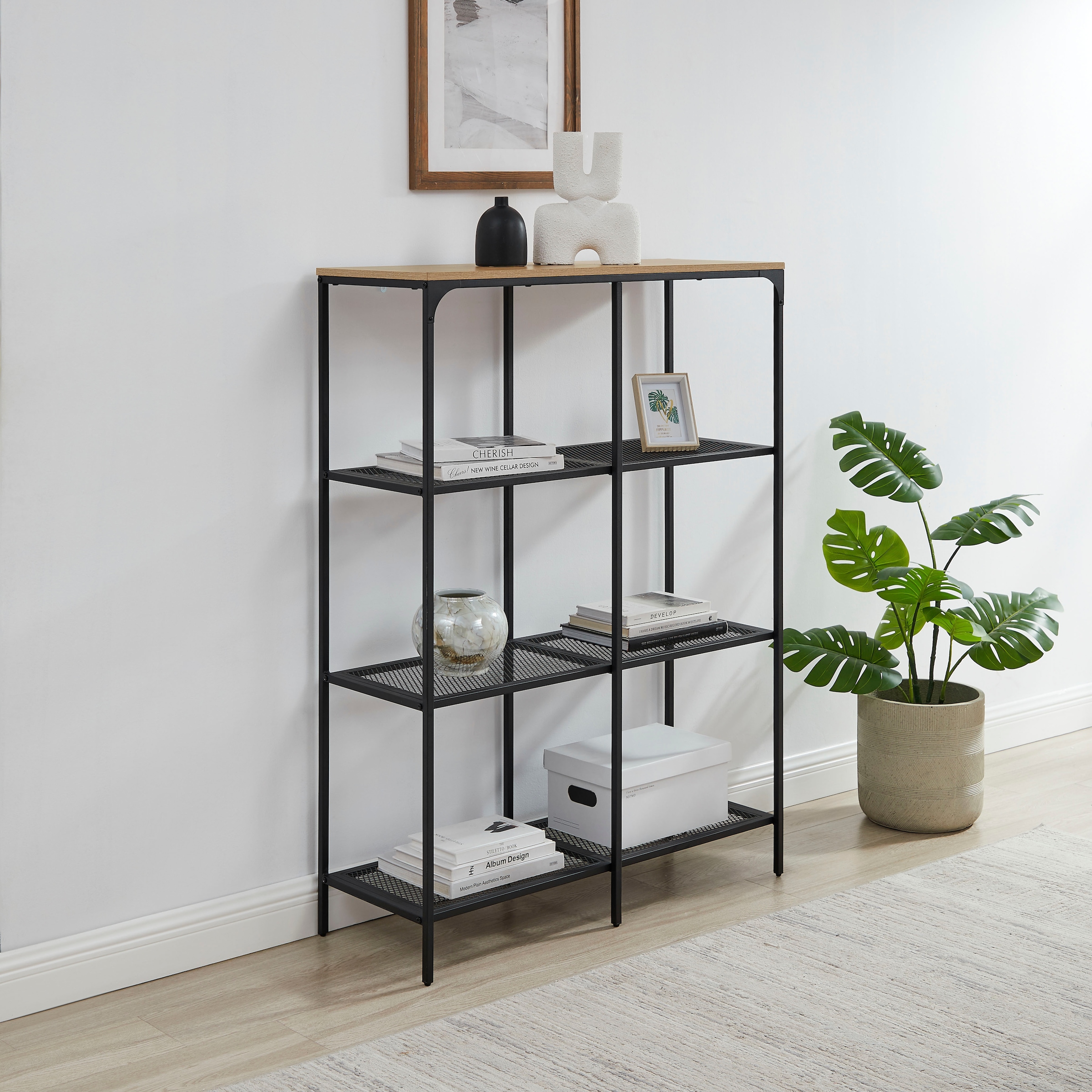 OTTO home Mehrzweckregal "Amance" natürliche ABS-Kanten, robustes Metallges günstig online kaufen
