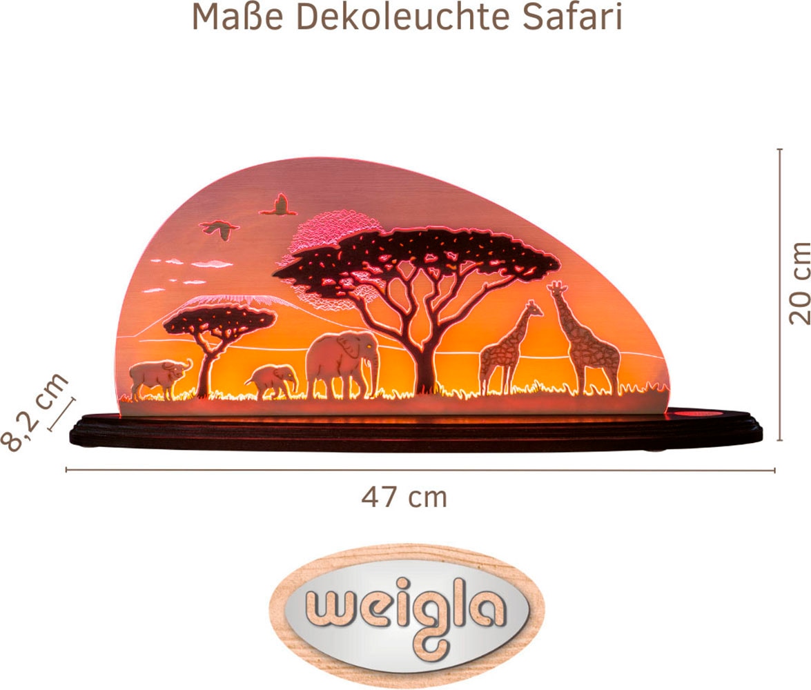 Weigla LED Dekolicht »Safari«, Leuchtmittel LED-Modul | LED wechselbar, beidseitiges Motiv/ Motiv Afrika/ Erzgebirge garantiert LED wechselbar