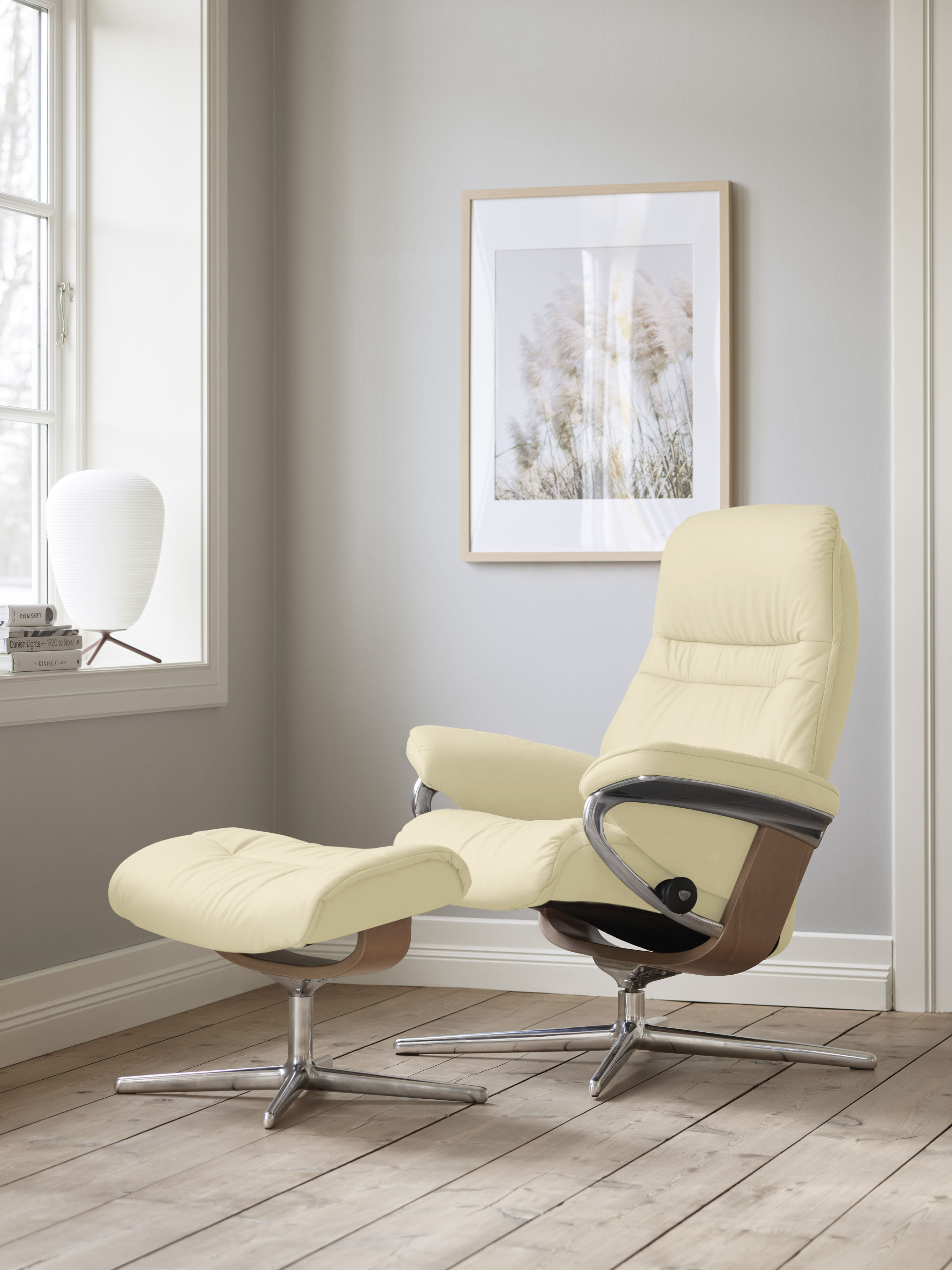 Stressless Relaxsessel "Sunrise" mit Cross Base, Größe S, M & L, Holzakzent Eiche