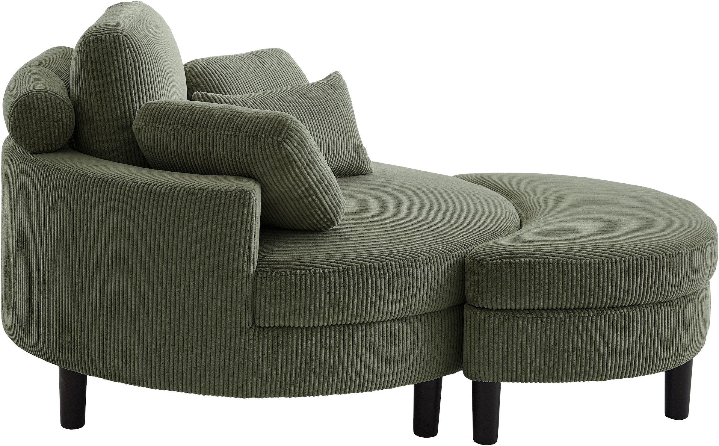 ATLANTIC home collection Loveseat »Ravi«, XXL- Sessel, inklusive Stauraumhocker, Rückenkissen, drei Zierkissen