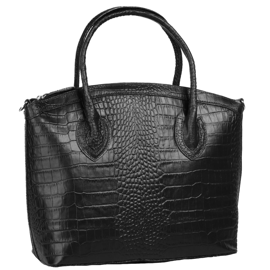 Cluty Henkeltasche, echt Leder, Made in Italy