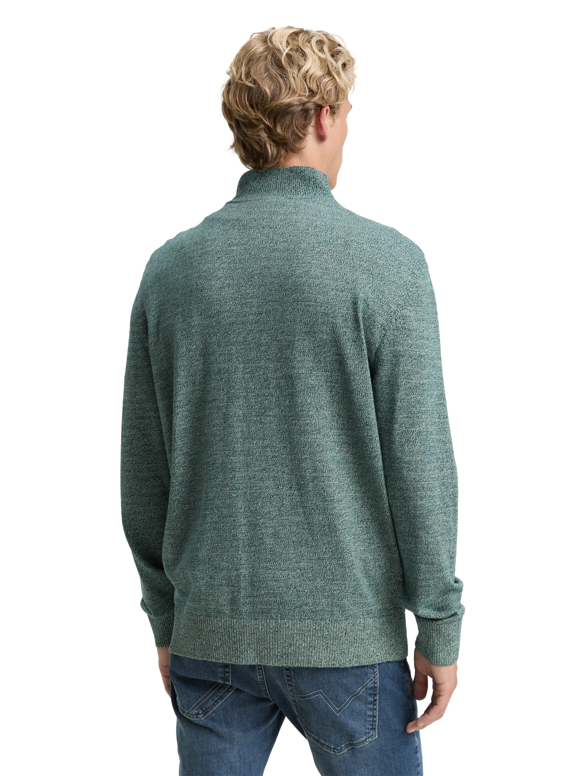 TOM TAILOR Denim Strickpullover mit Rippbündchen günstig online kaufen