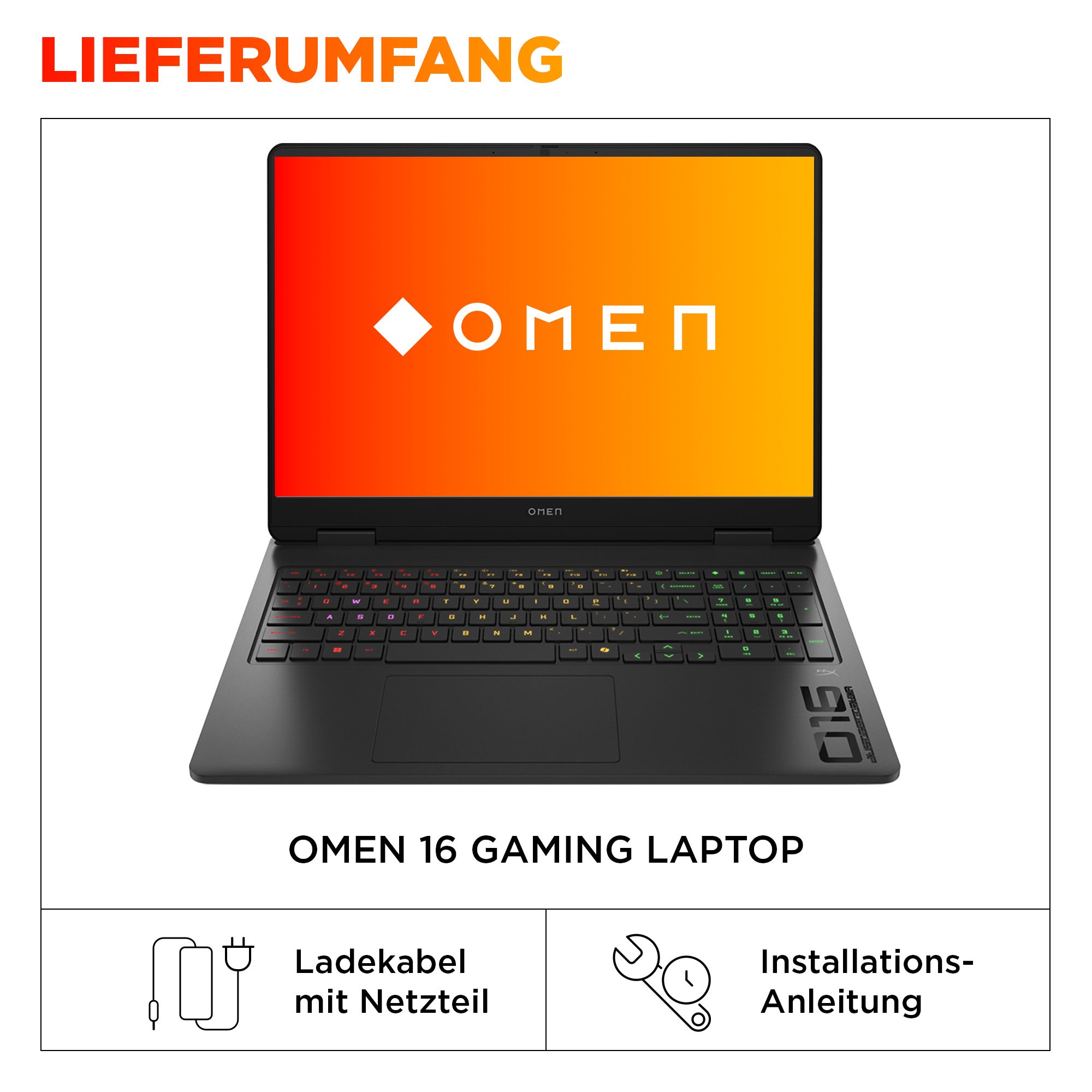 HP Gaming-Notebook »Omen 16-am0078ng«, 40,6 cm, / 16 Zoll, Intel, Core i7, GeForce RTX 5070, 1000 GB SSD
