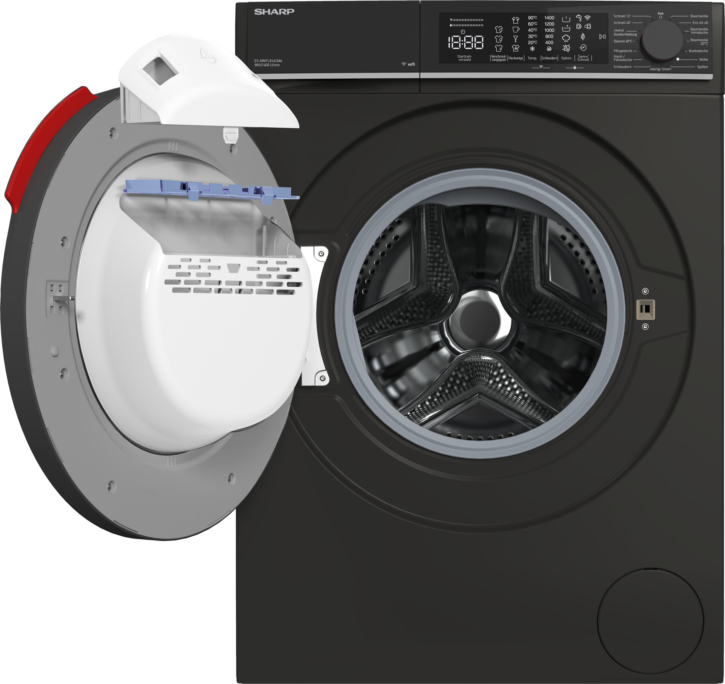 Sharp Waschmaschine Microfiber "ES-MNFL814CMA-DE" 8 kg 1400 U/min 8kg / +WI günstig online kaufen