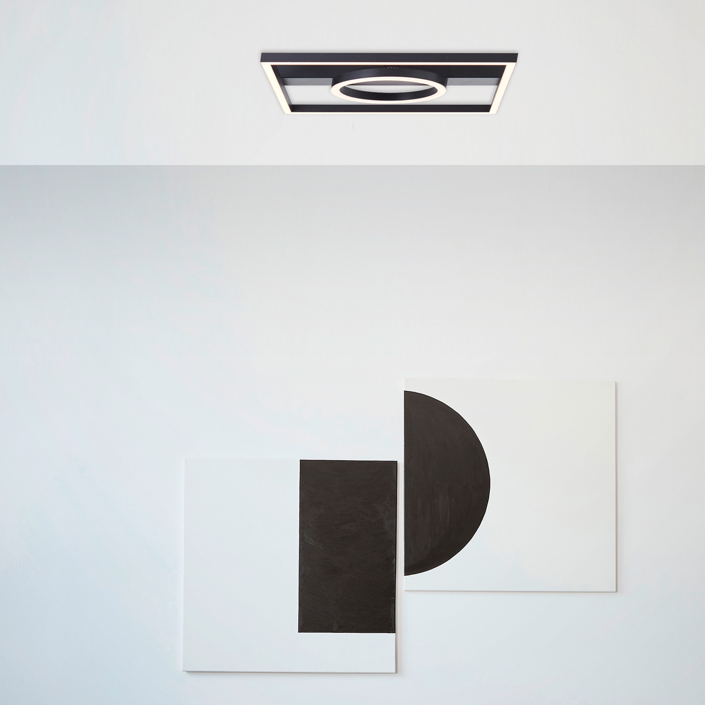 BreLight LED Deckenleuchte »Maureen«, 40 x 40 cm, 2700 lm, 3000 K warmweiß, Metall, schwarz