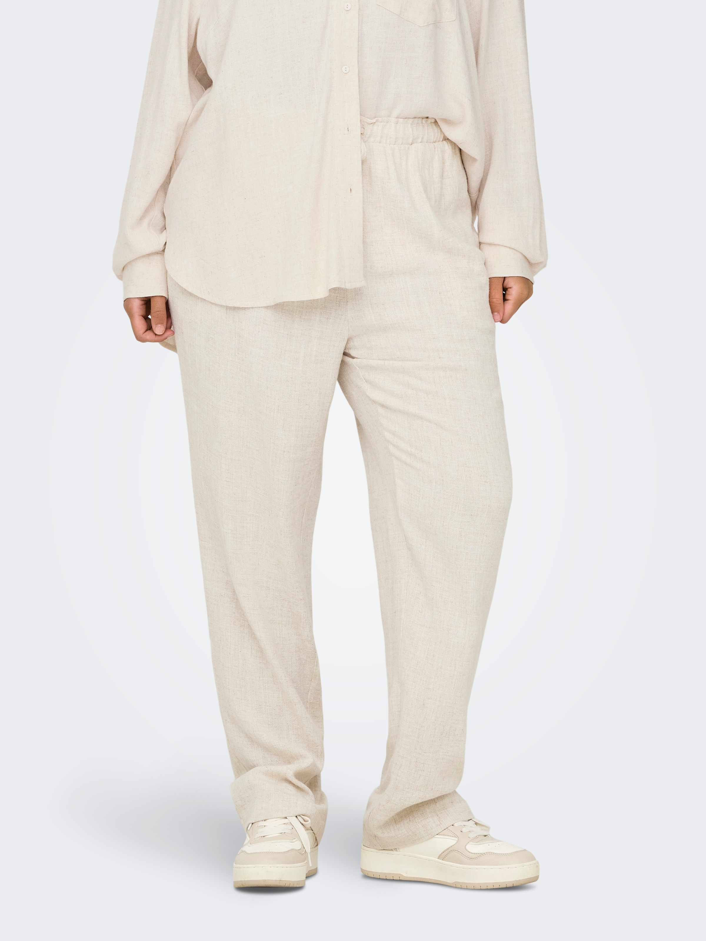 ONLY CARMAKOMA Schlupfhose "CARSIESTA HW PULL-UP LINEN BL PNT NOOS" günstig online kaufen