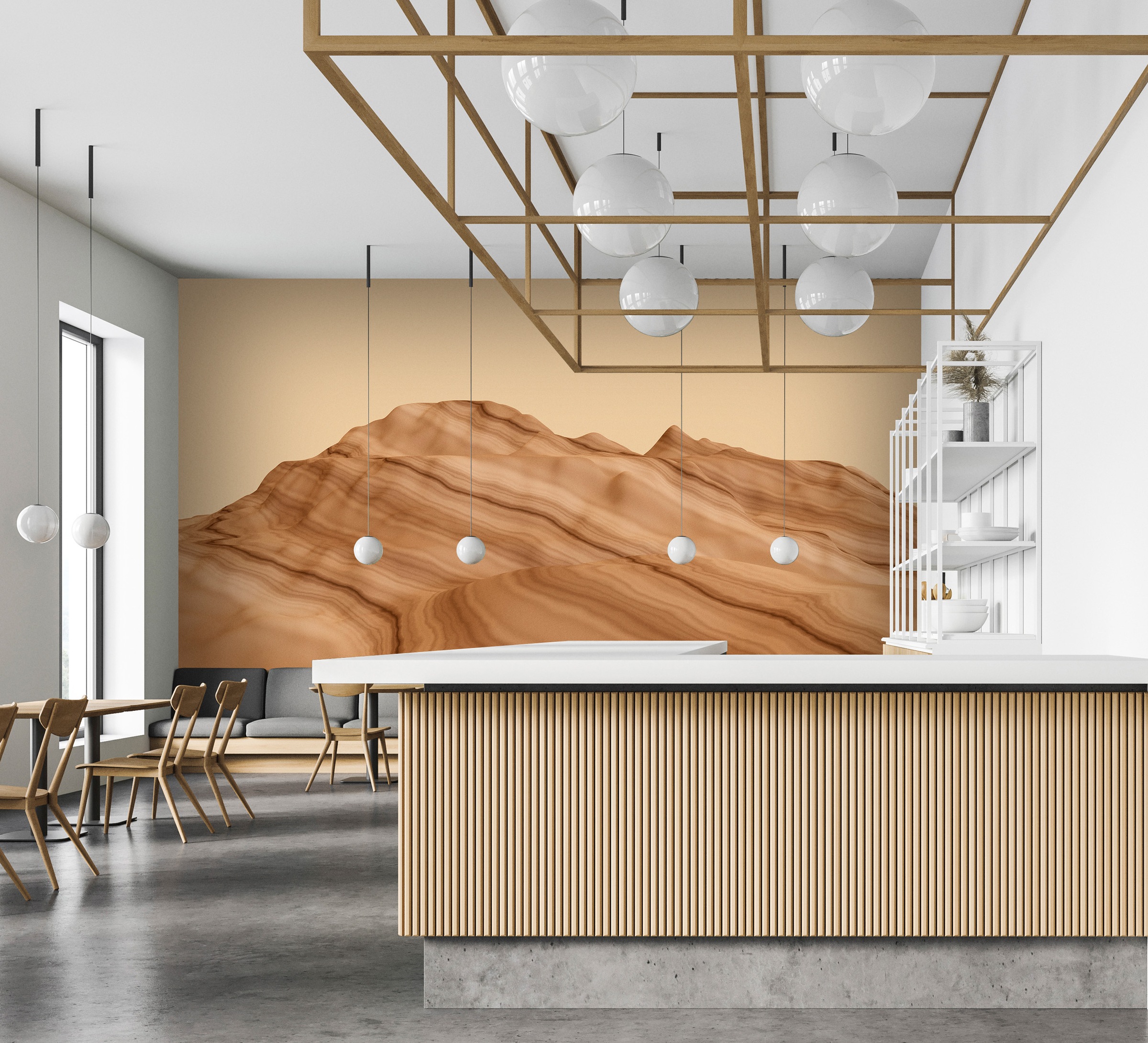 LIVING WALLS Vliestapete "Wüsten-Tapete Dünen Braun Beige Linienstruktur", B/L: 2,5m x 5m, Rollen: 1braun, Wohnzimmer, Tapeten