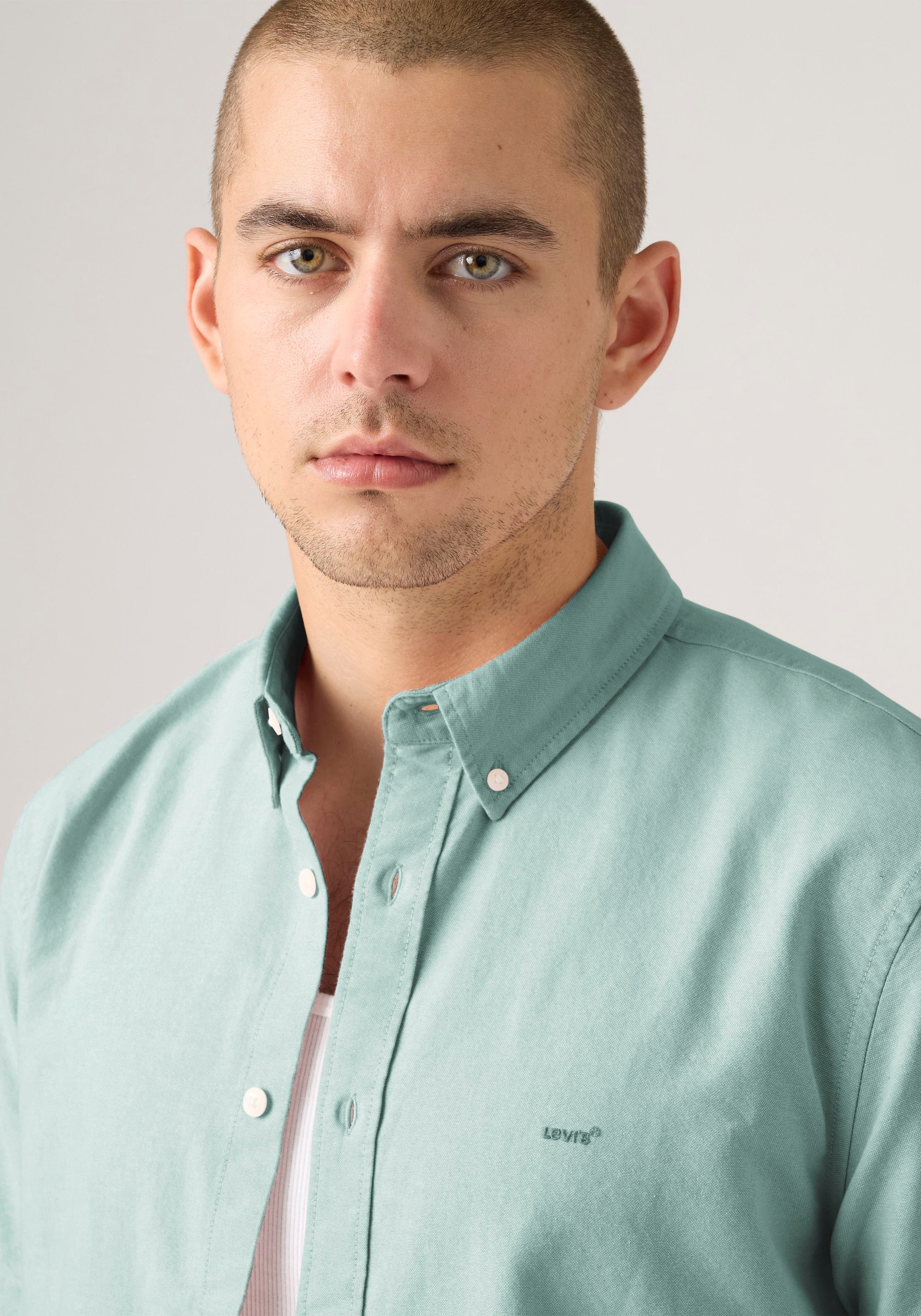 Levi's® Kurzarmhemd »SS AUTHENTIC BUTTON DOWN« mit kleiner Logostickerei auf der Brust
