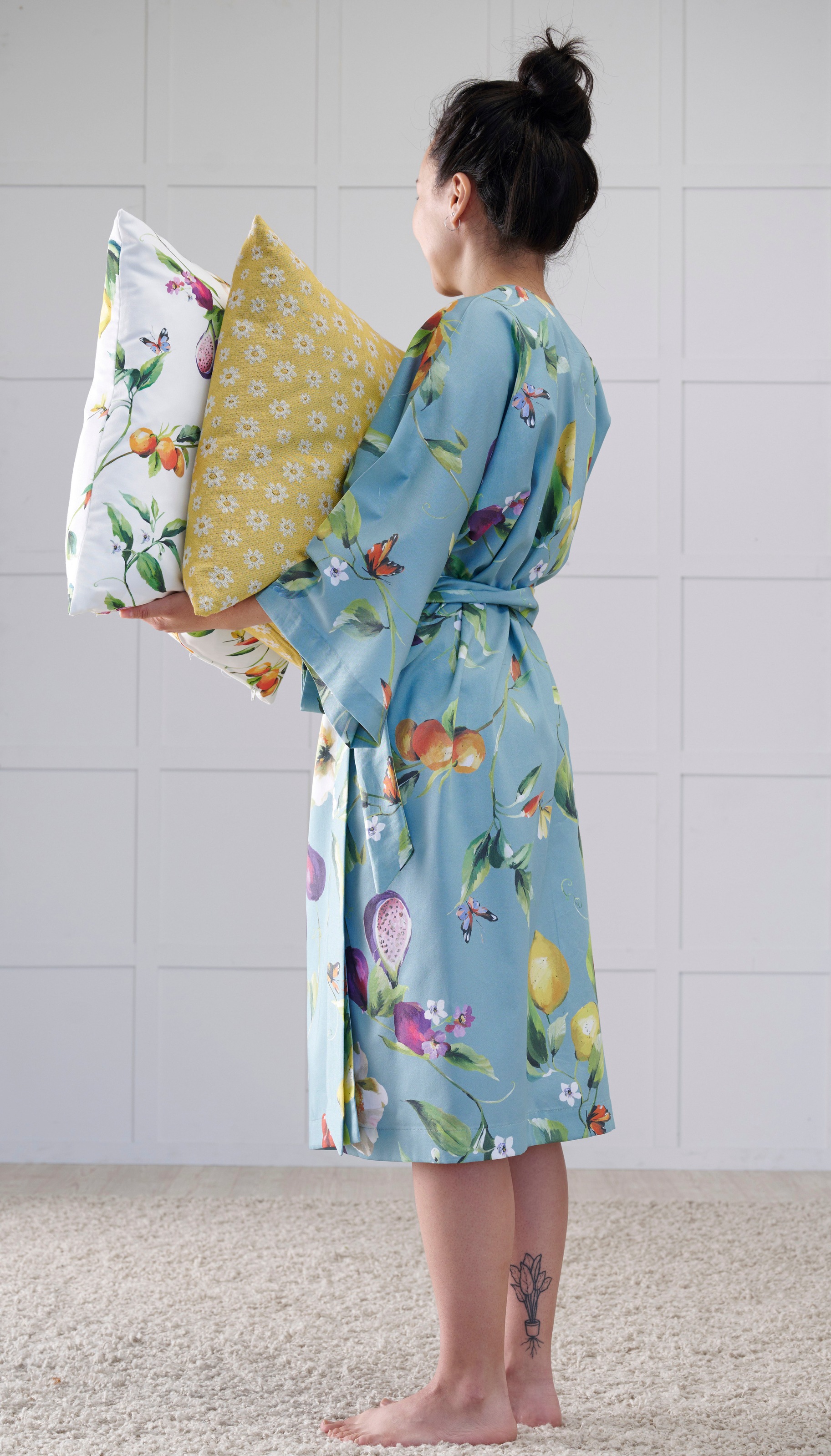 APELT Kimono "Limone GOTS organic" 1 Stk. Gemalte Sommerfrüchte und südlich günstig online kaufen