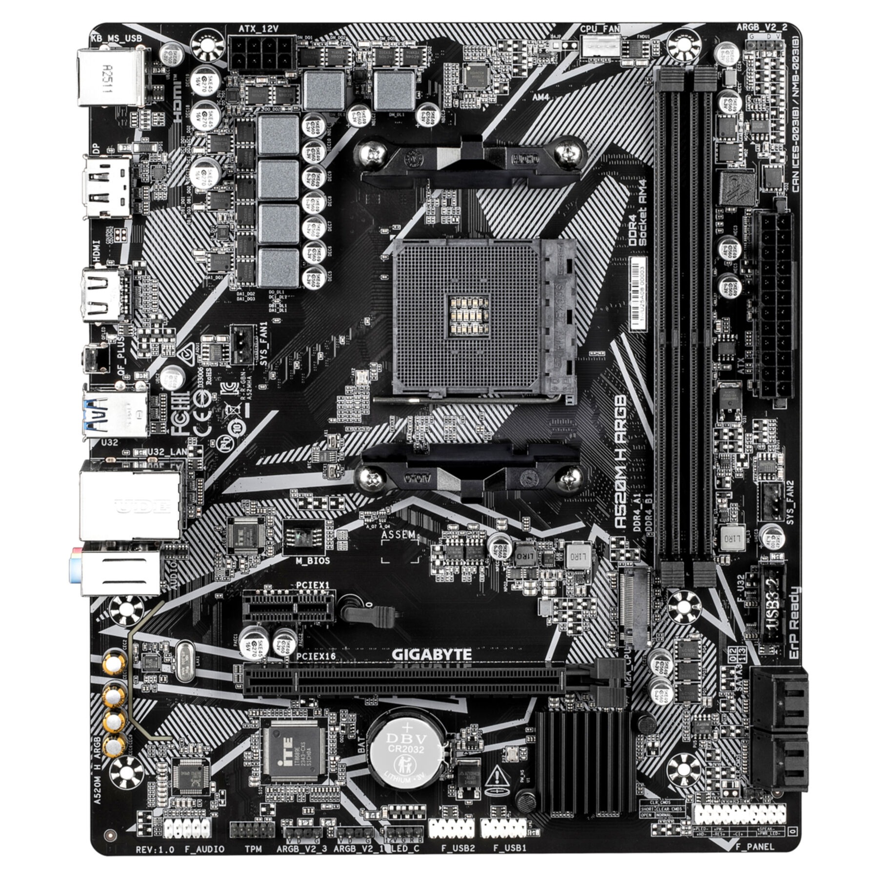 Gigabyte Mainboard »A520M H ARGB Mainboard – Unterstützt AMD Ryzen 5000 Prozessoren, bis z«