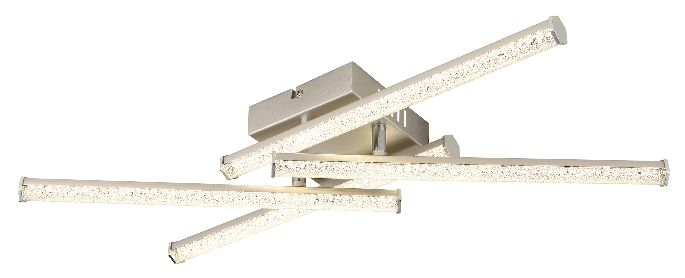 GLOBO LIGHTING LED Deckenleuchte »KIRINA«, Leuchtmittel LED-Modul | LED fest integriert, Deckenlampe/Nickel/Dreh-/Schwenkbar/4000K/Kunststoffkristalle