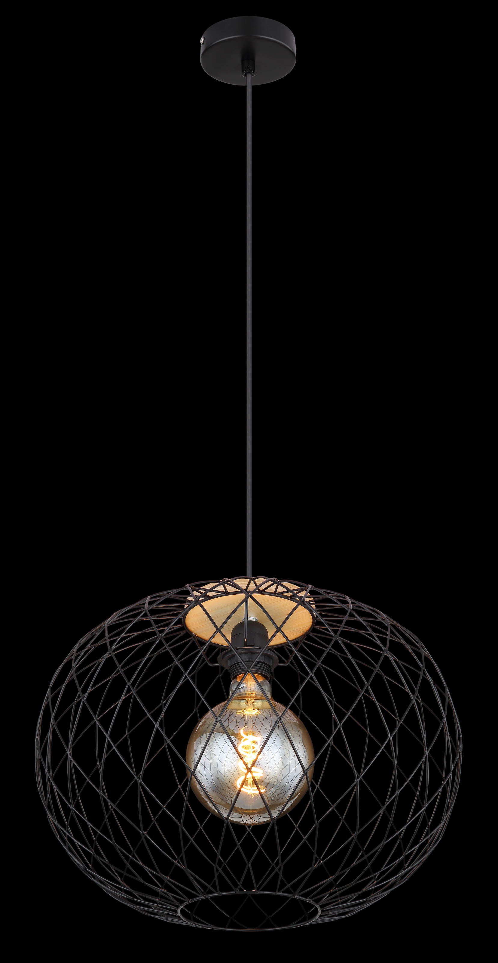 GLOBO LIGHTING Hängeleuchte »LACKY« E27 1 Stk. Hängeleuchte für Esszimmer schwarz modern