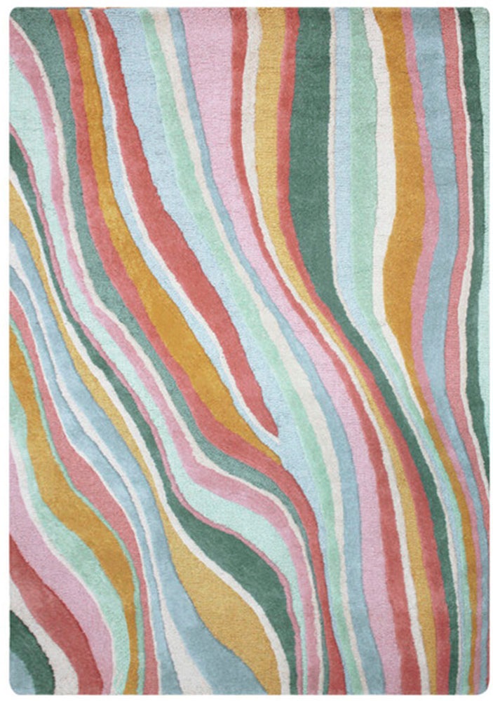 FLAIR RUGS Wollteppich "Abstract Flow handgetuftet" rechteckig 10 mm Höhe W günstig online kaufen