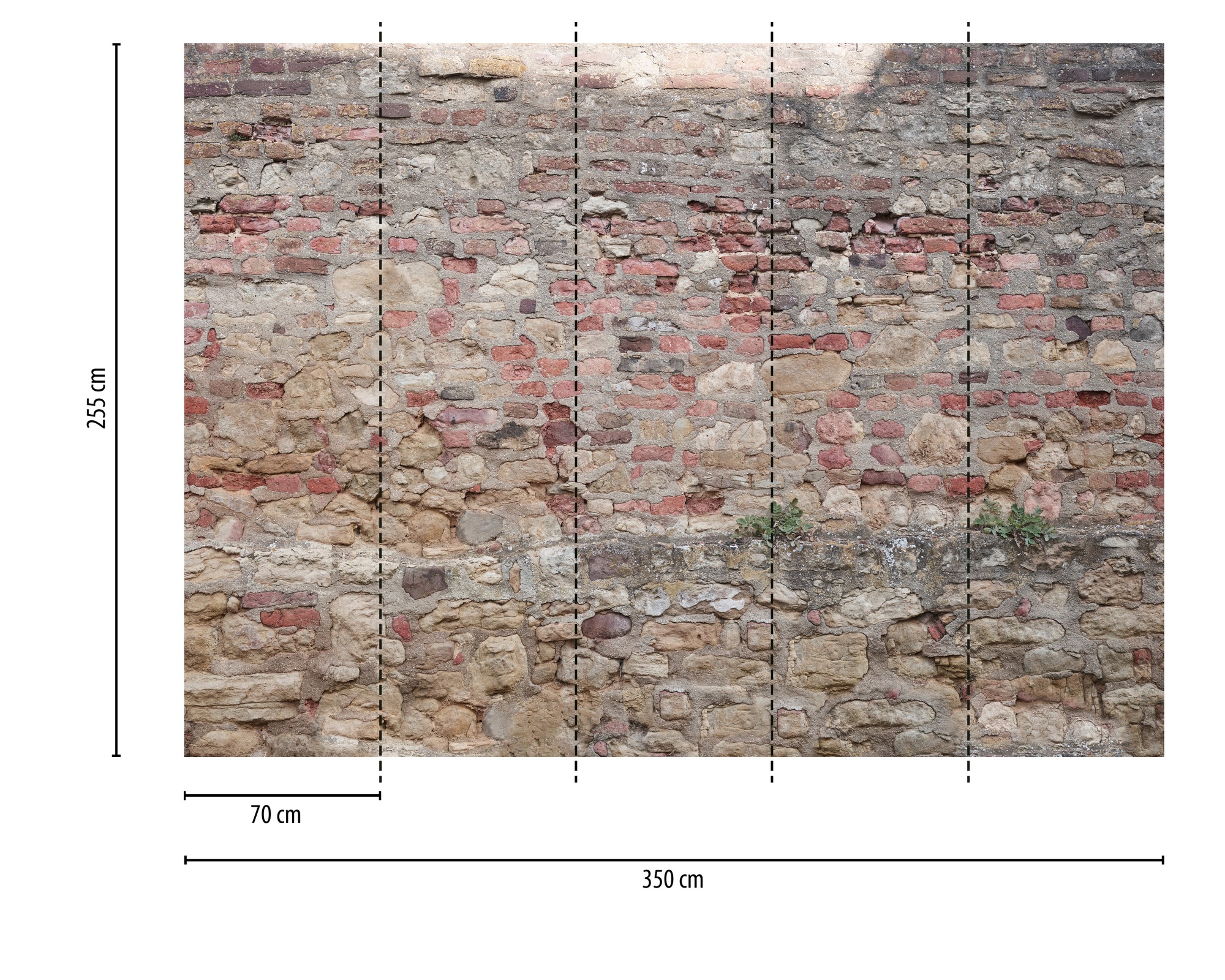 Thumbnail - A.S. Création Vliestapete "Fototapete Alte Backsteinmauer Rot Beige Rustikal" matt strukturiert