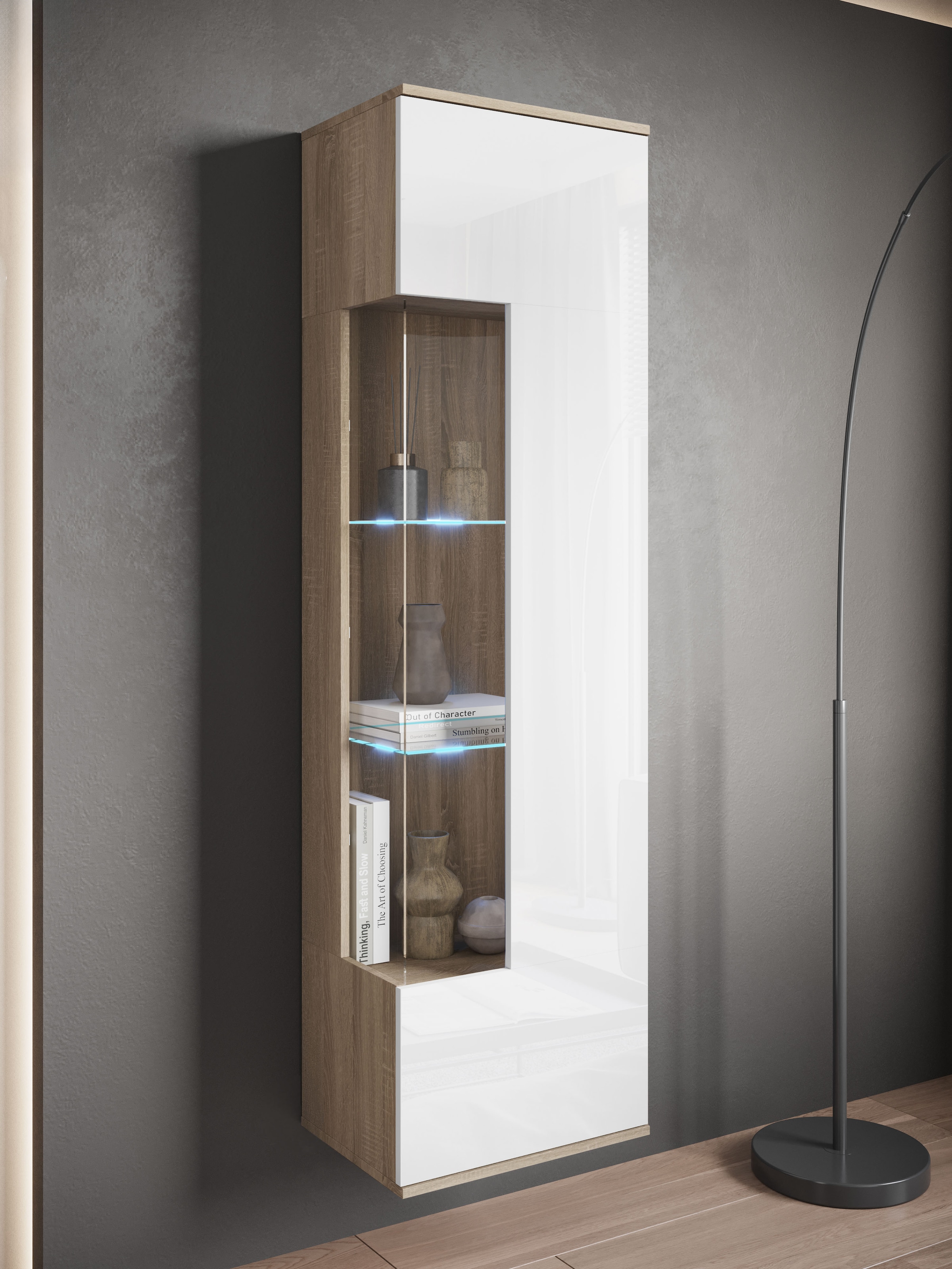 INOSIGN Vitrine »Kenia, stehend und hängend, Türanschlag wechselbar«, (1 St.), Vitrineschrank mit Glastüren 160 cm Höhe