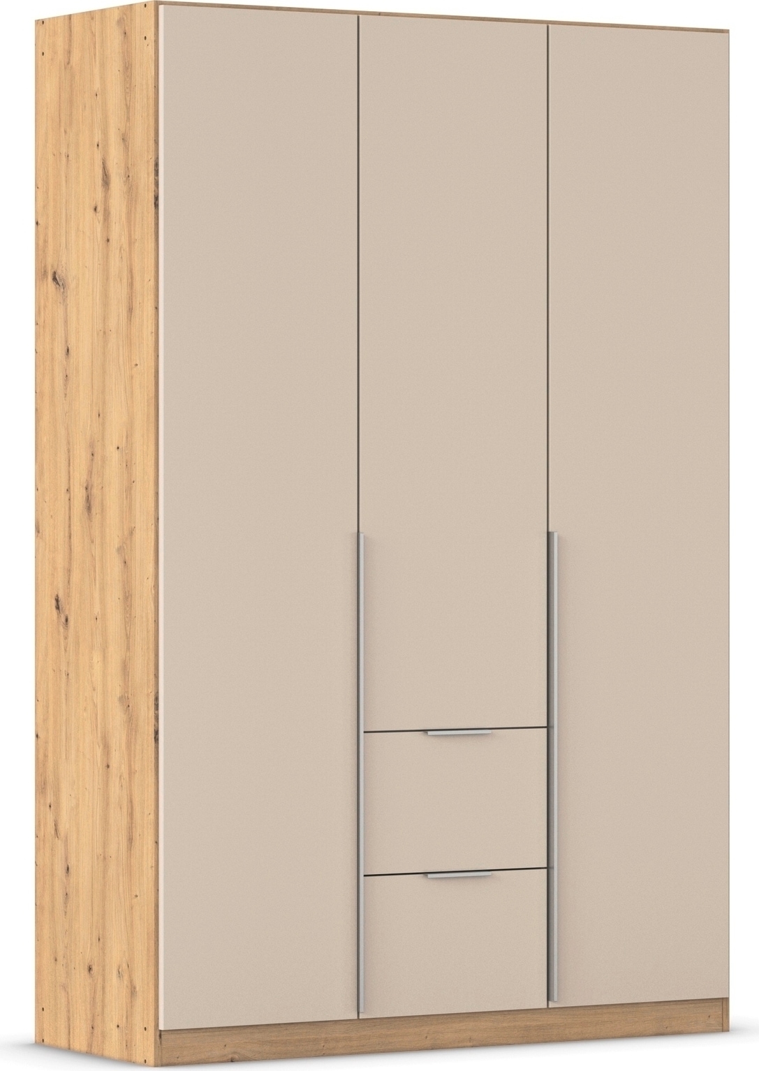 OTTO home Drehtürenschrank "Kleiderschrank Schrank Garderobe AGORDO mit Dekor- oder Hochglanzfront" in zwei Griff-Farben, Breite 136 cm, mit Außenschubkästen, Serie in 7 Breiten und 2 Höhen MADE IN GERMANY