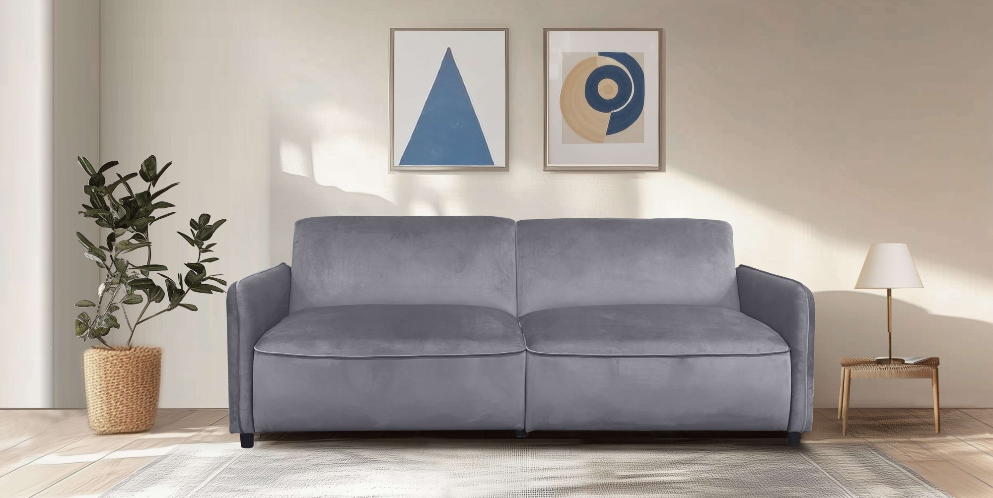Dorel Home 3-Sitzer "Allie Curved Schlafsofa 209 cm", Bettfunktion (110/190 günstig online kaufen