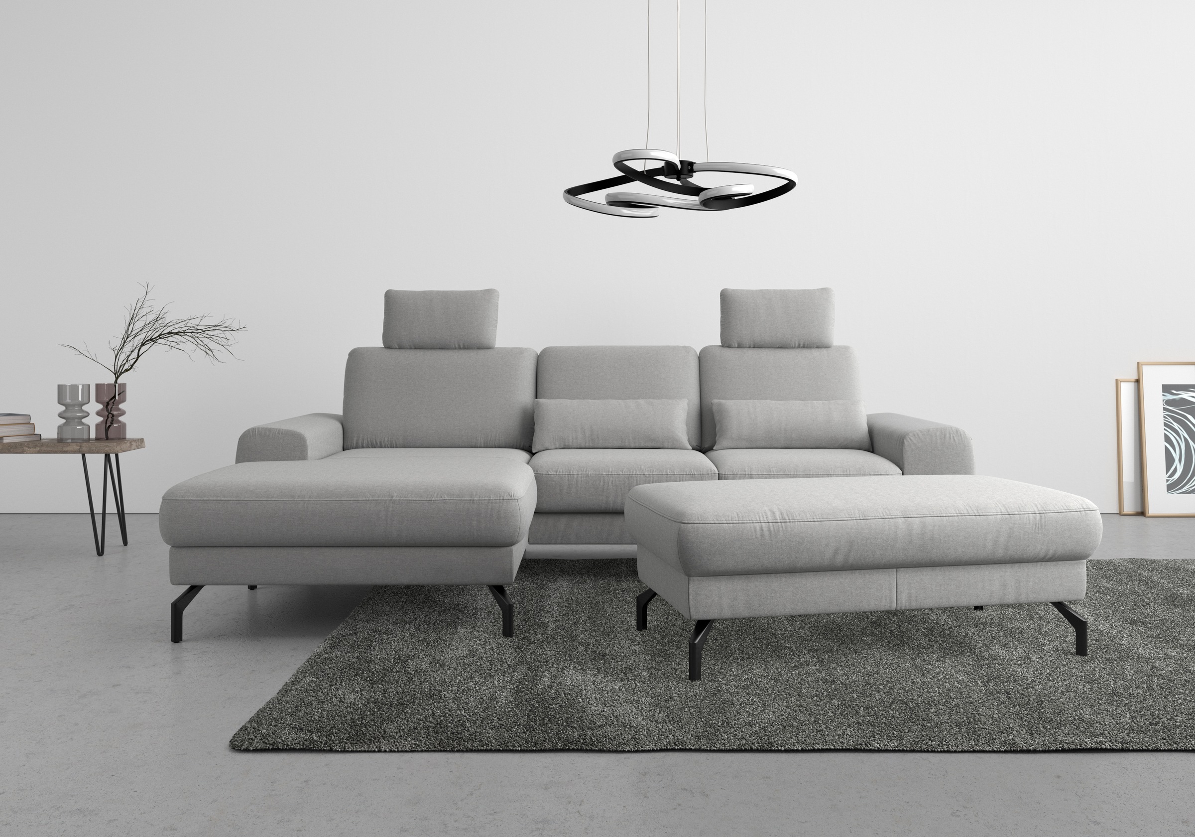 sit&more Ecksofa "Cinturo L-Form" inklusive Sitztiefenverstellung und Federkern, Sitzhöhe 48 cm