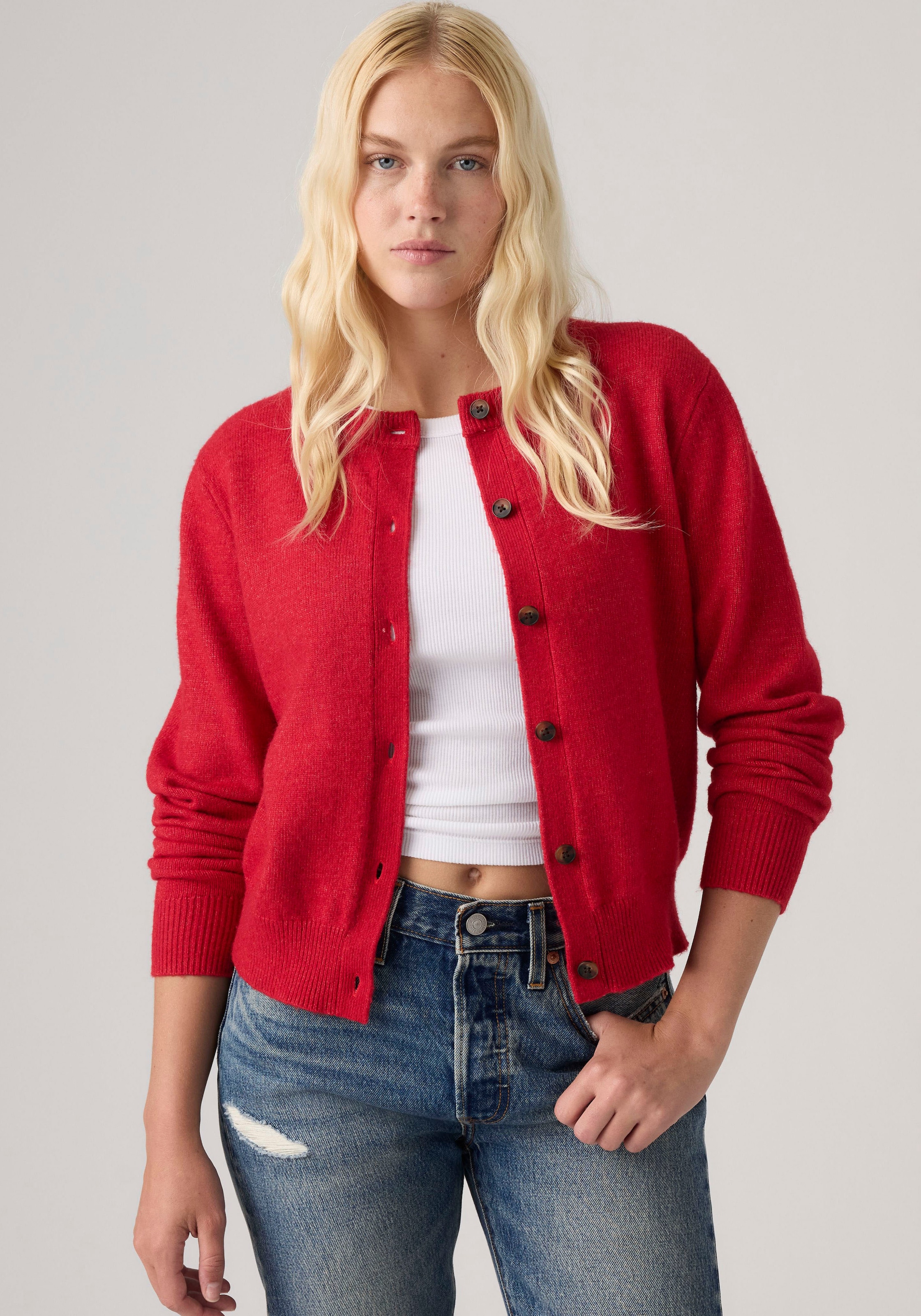 Levi's® Strickjacke »CLAIRE LS CARDIGAN« Taille bedeckend, schmale Passform