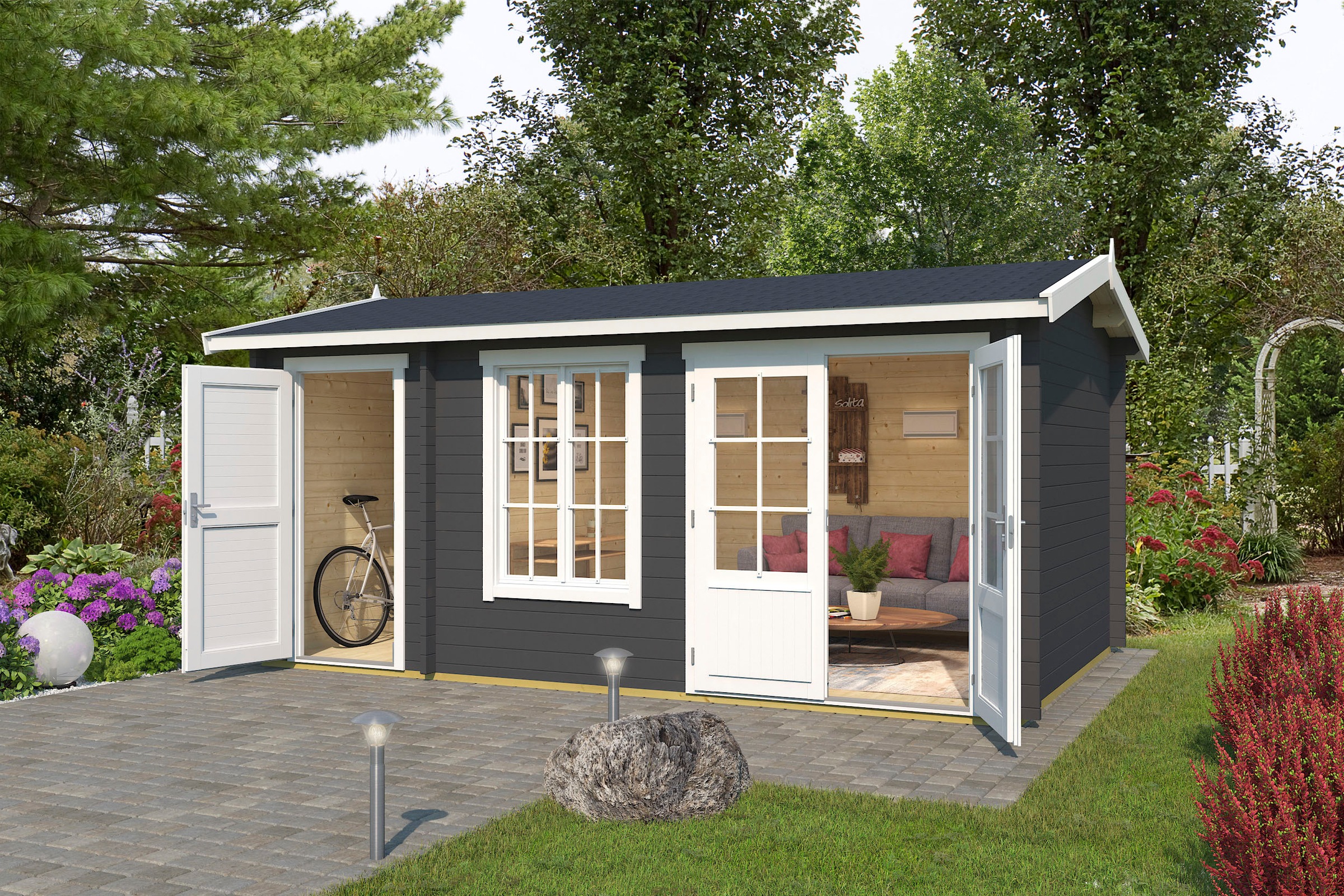 LASITA MAJA Gartenhaus »WREXHAM«, (Set, inkl. Fussbodenbretter zum verlegen)