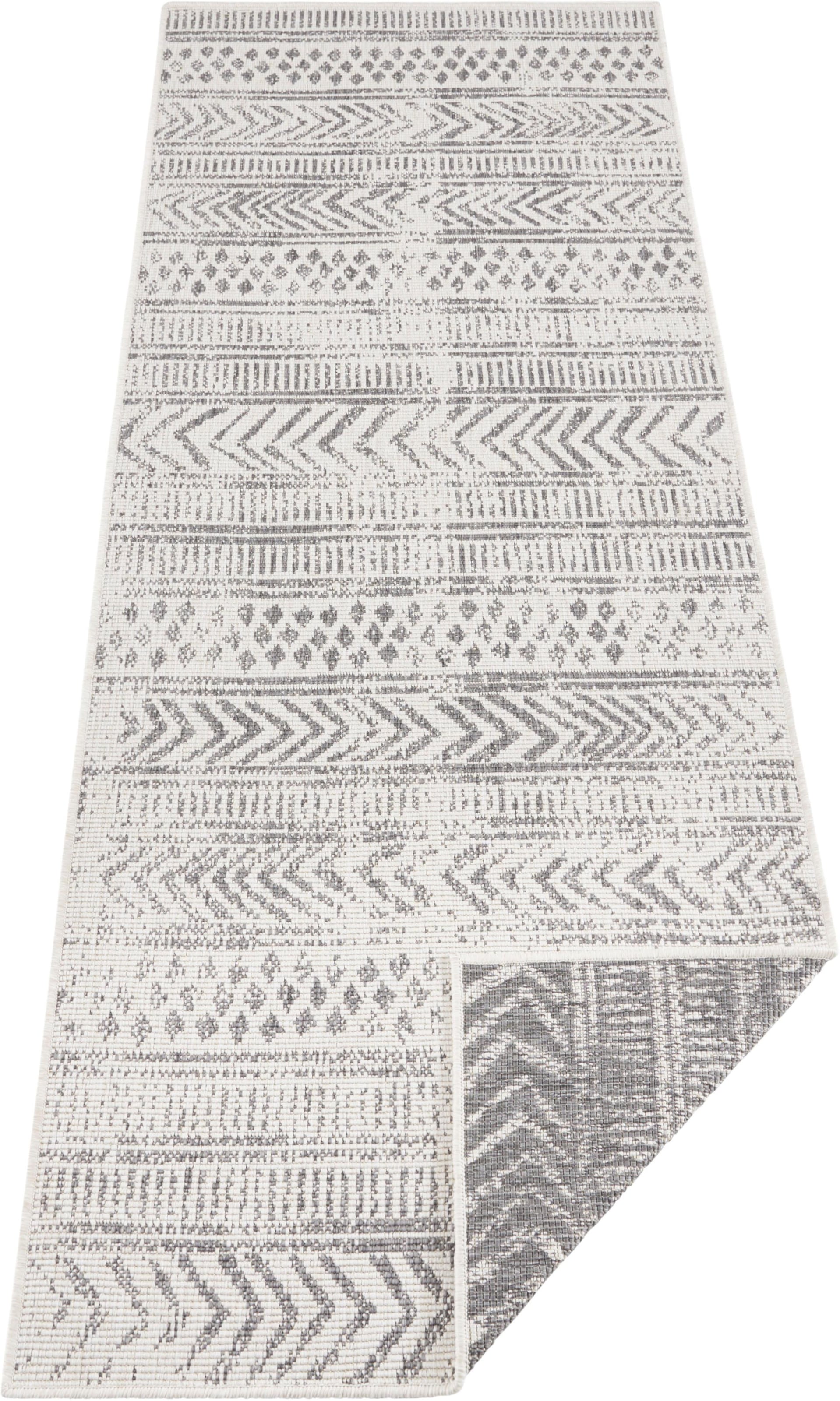 NORTHRUGS Teppich »BIRI Wendeteppich«, rechteckig, 5 mm Höhe, In-& Outdoor, Wetterfest, Balkon, Läufer, Wohnzimmer, Wasserfest, Boho