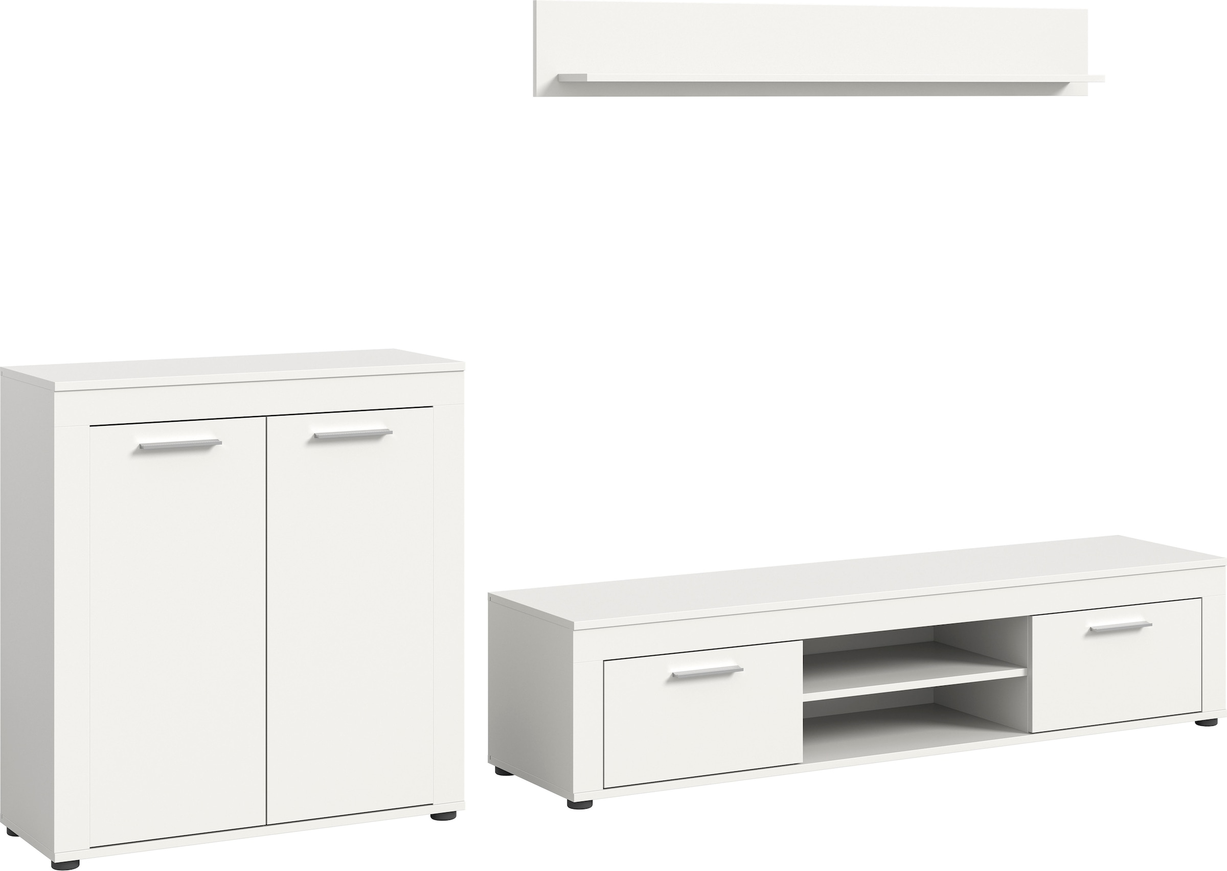 INOSIGN Wohnzimmer-Set "Aosta, Breite 255cm, bestehend aus Highboard, Lowboard, Wandboard", (3 St.), Wohnwand, Kombinati