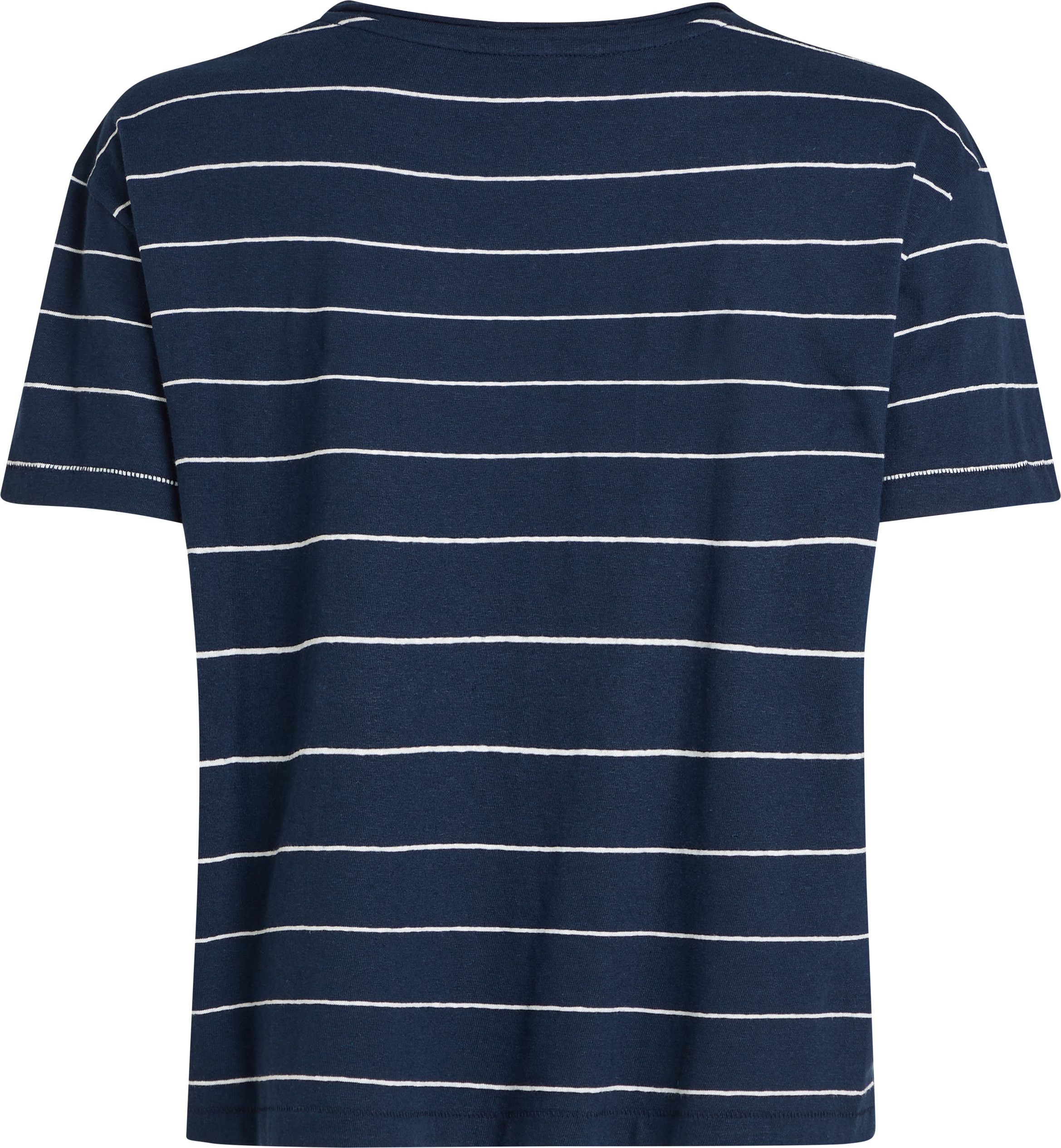 Tommy Hilfiger Kurzarmshirt »MODERN CO LINEN C-NK SS«, mit Streifenmuster,kühlendes Premium Leinen