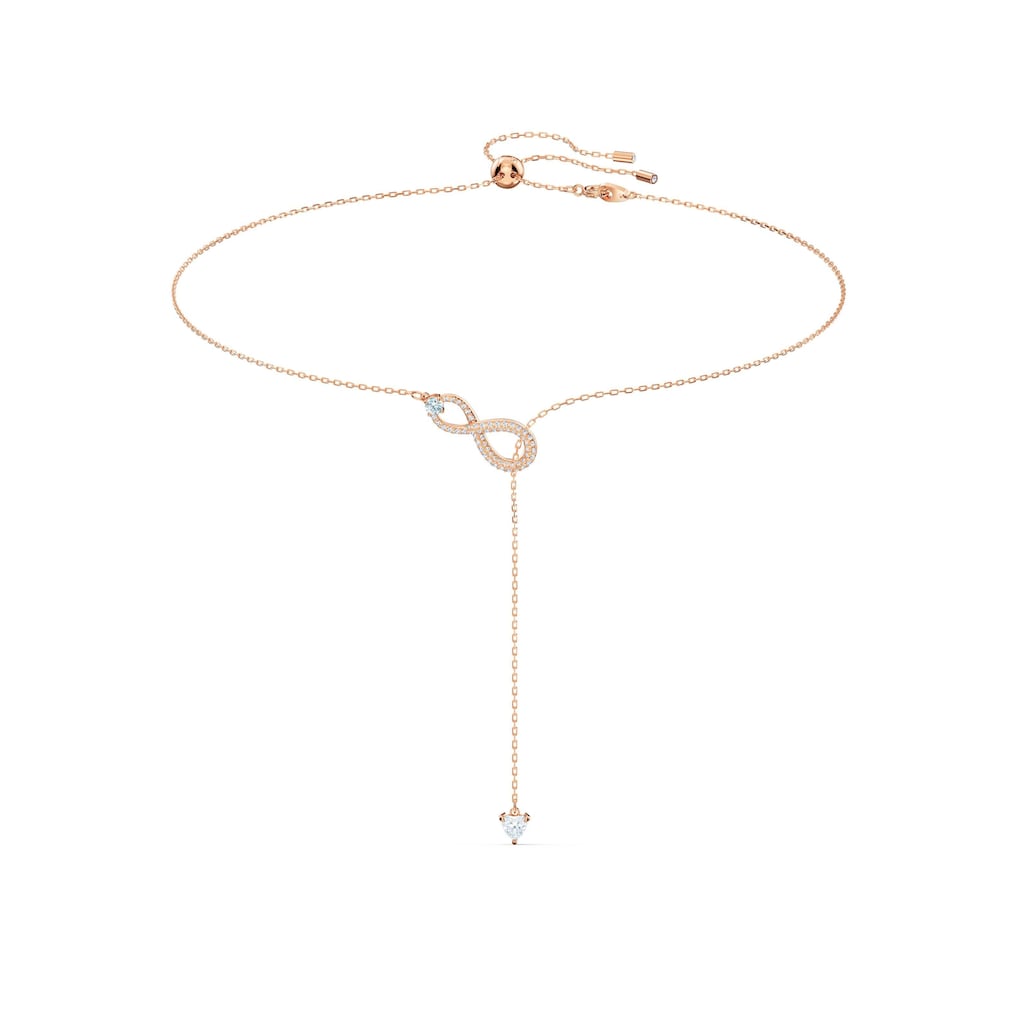 Swarovski Kette mit Anhänger »Unendlichkeitsschleife, Infinity, weiss, Rosé vergoldet, 5521346«