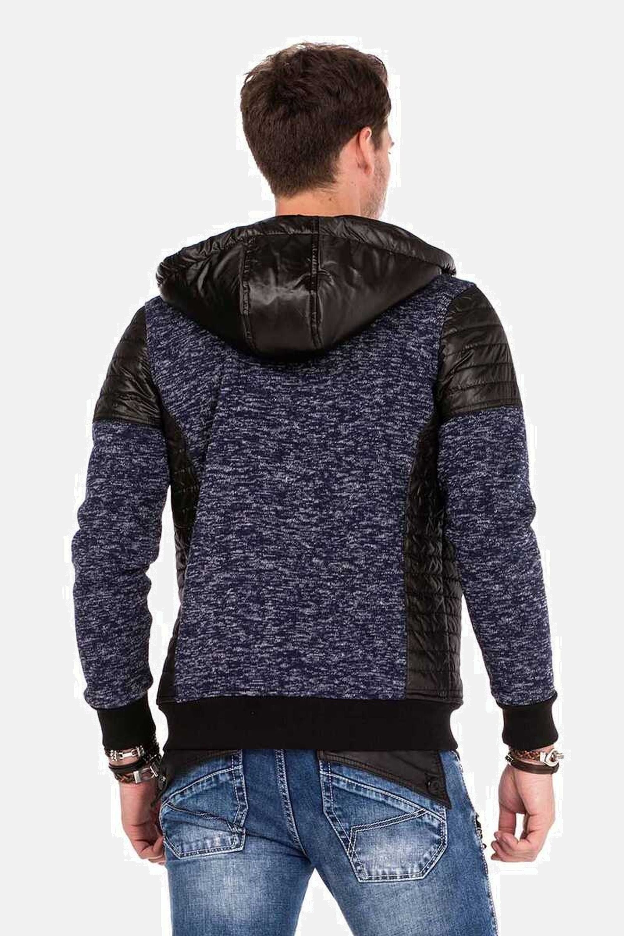 Cipo & Baxx Strickjacke "Strickjacke", mit Leder Highlights, CL-310 günstig online kaufen