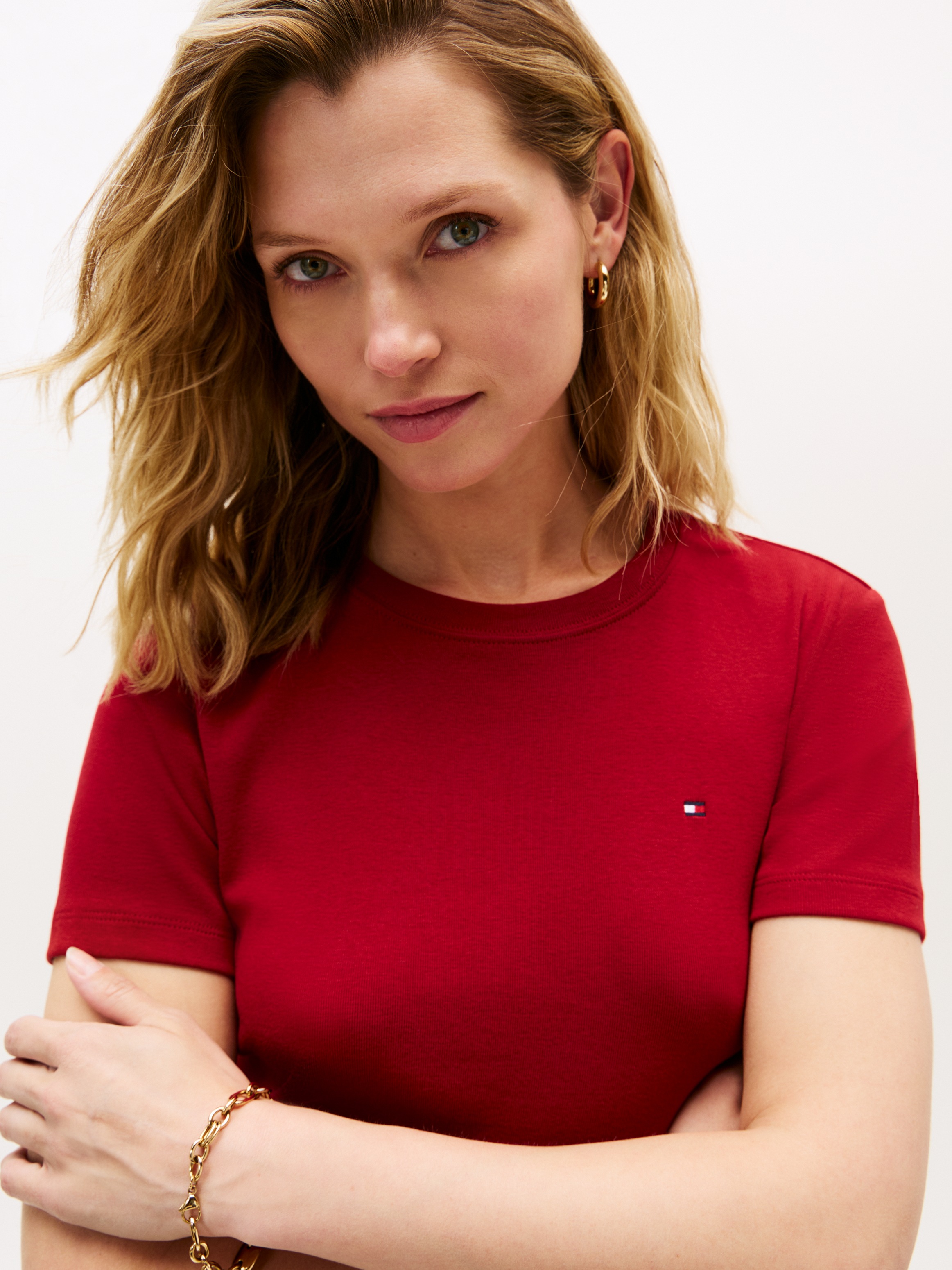 Tommy Hilfiger T-Shirt "SLIM CODY C-NK SS", mit Logostickerei günstig online kaufen