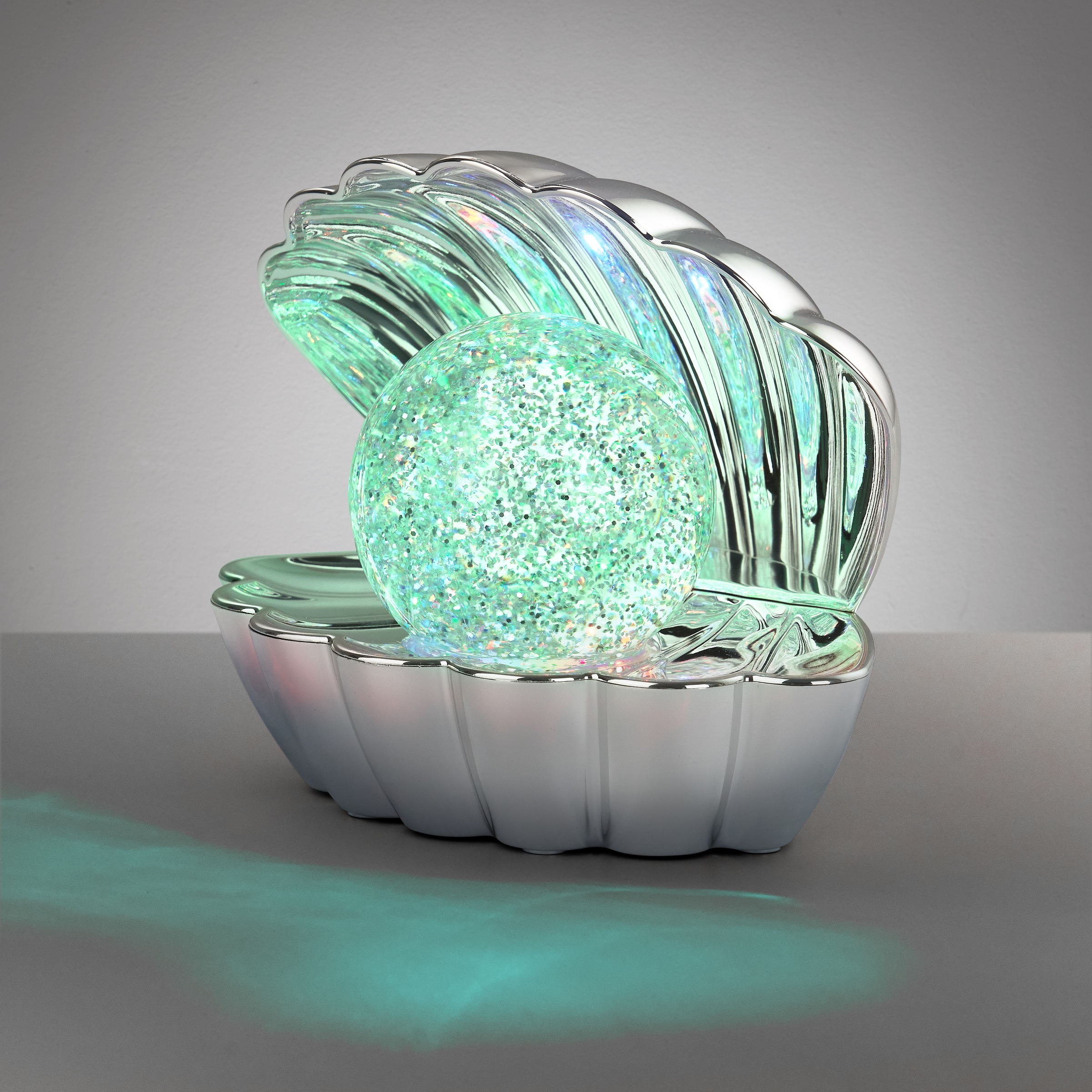 REALITY Leuchten LED Tischleuchte »SHELLY, Deko Tischlampe in Muschelform mit RGB Farbwechsel, 0,8W 15Lm« LED-Board 1 Stk. RGB Muschel Tischlampe mit Glitzerkugel und Farbwechsel inkl USB-Ladekabel