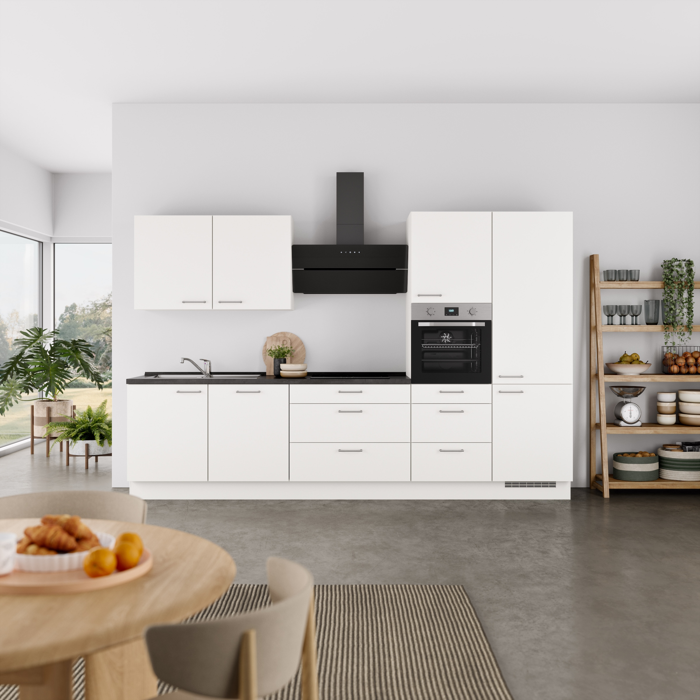 nobilia® Küchenzeile »"Laser II"«, vormontiert, Ausrichtung wählbar, Breite 330 cm, wahlw. mit E-Geräten