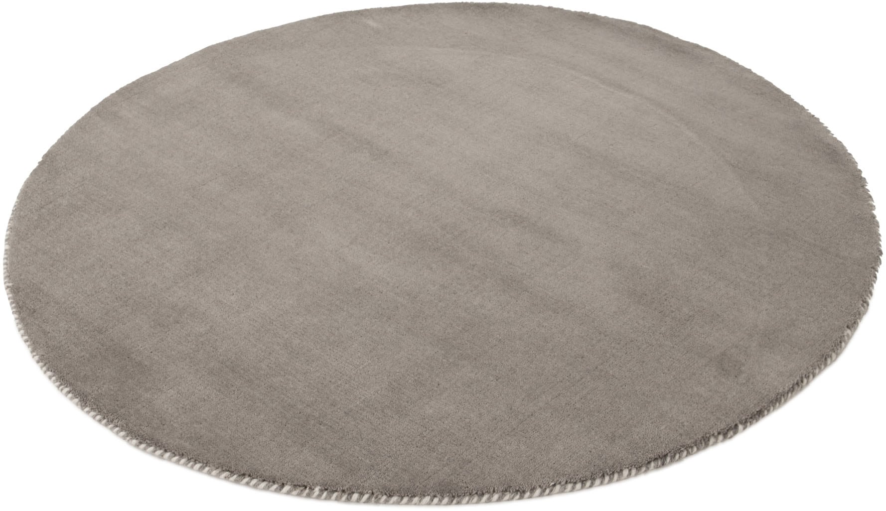 carpetfine Wollteppich »Gabbeh Lola Uni«, rund, 14 mm Höhe, mit natürlichem Pflanzenmaterial von Hand gewebt, auch als Läufer