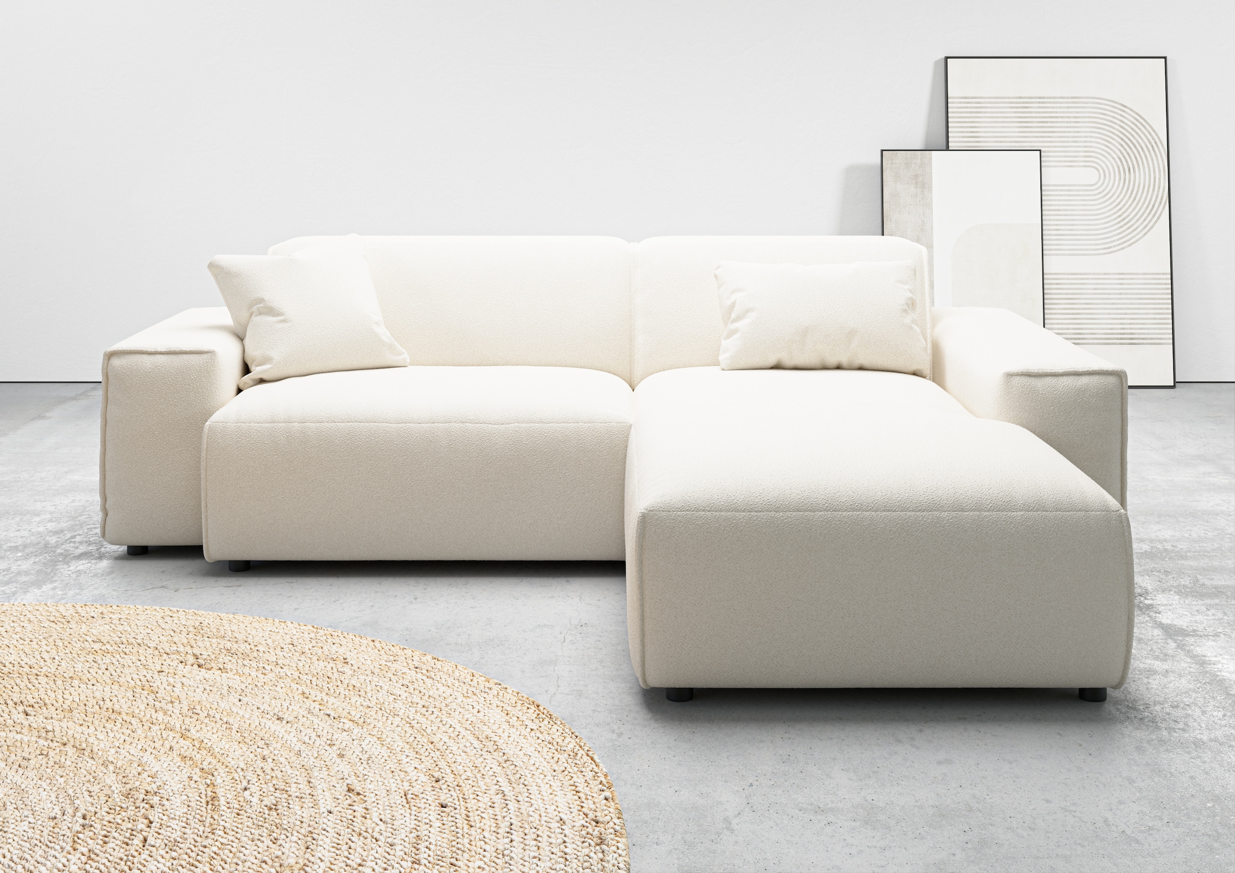 andas Ecksofa »Glimminge L-Form auch in Breitcord, Feincord + Easy care-Bezug,«, Breite 234, Zierkissen