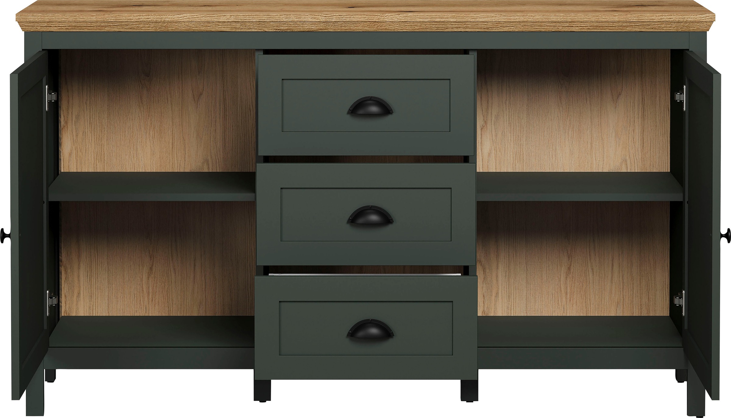 Home affaire Sideboard »Vienna« 1 Stk. tlg. Kommode im Landhausstil mit 3 Vollauszug-Schubladen und 4 Fächer