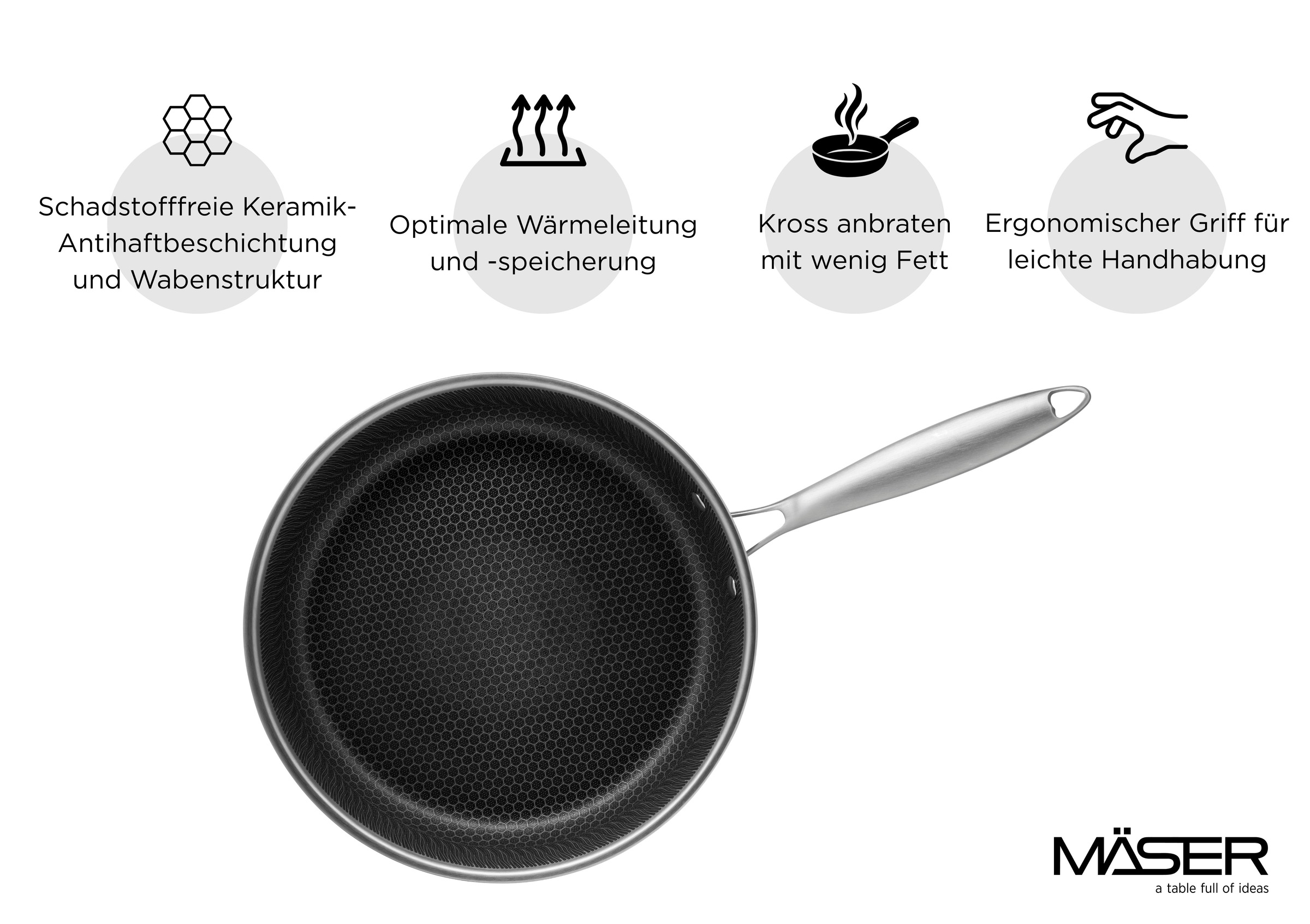 MÄSER Bratpfanne »Hestia Keramik« Edelstahl 18/10 1 tlg.