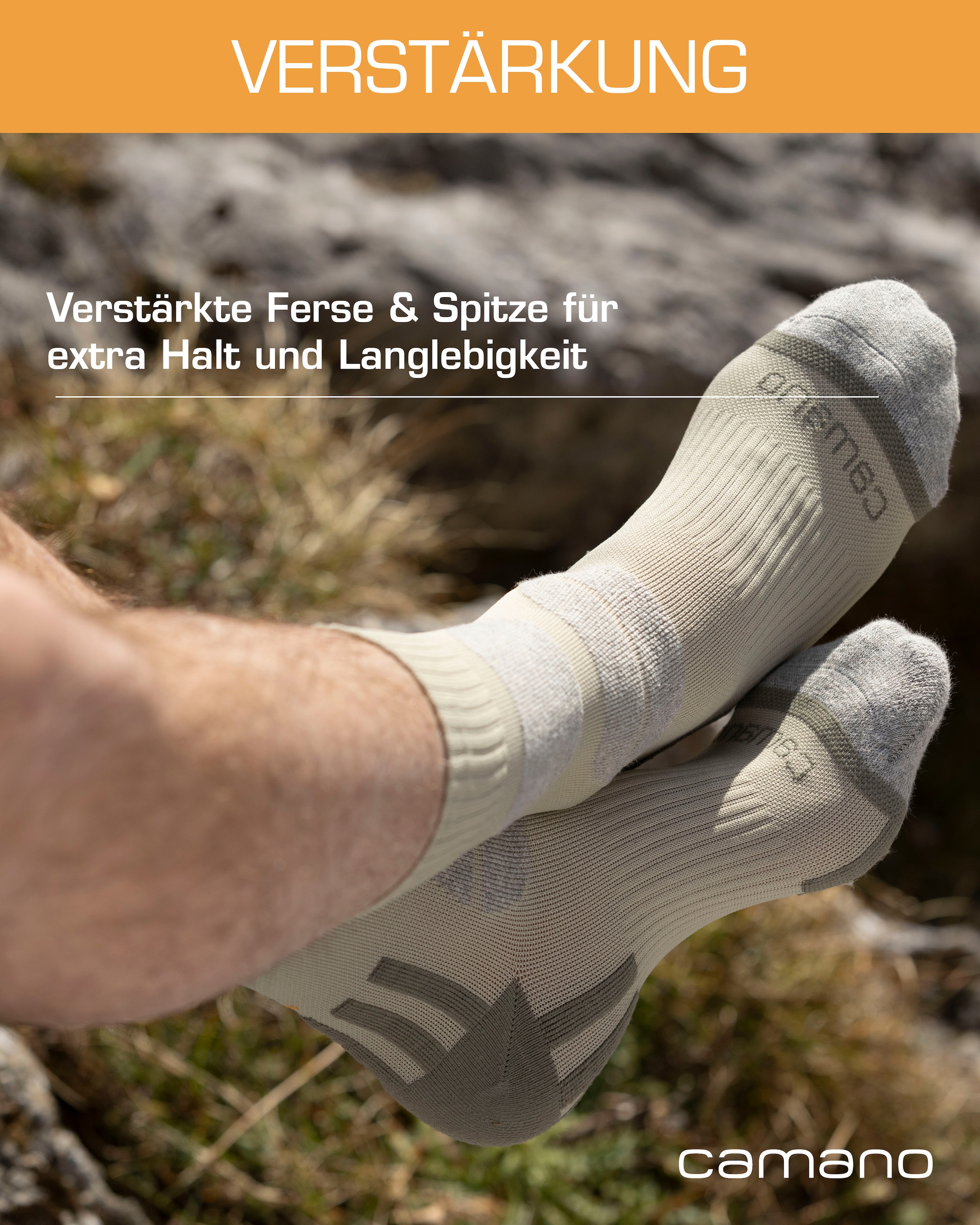Camano Wandersocken »function«, (4 Paar), mit Fußgewölbe-Stütze