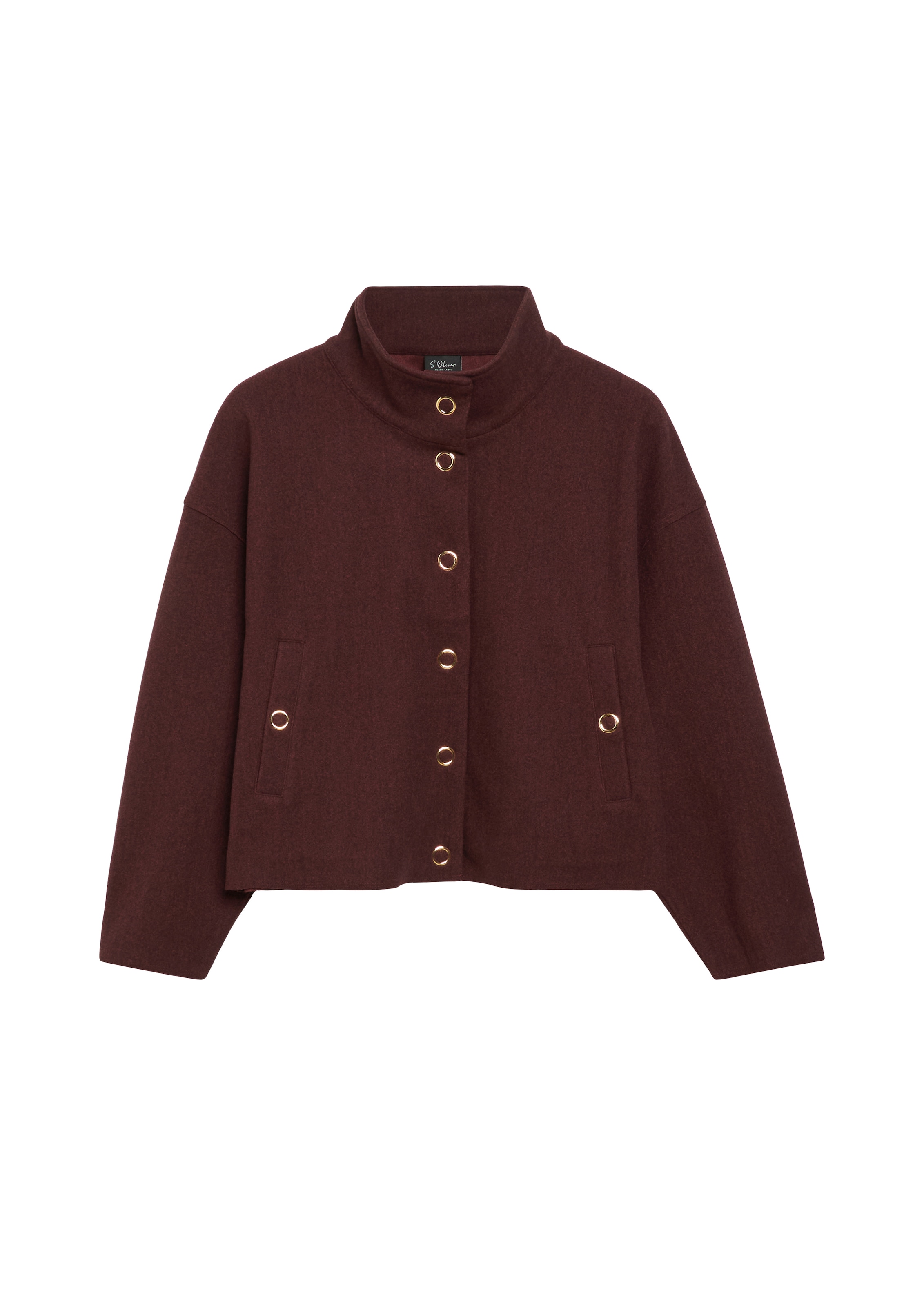 s.Oliver BLACK LABEL Jackenblazer mit Stehkragen und goldenen Knöpfen