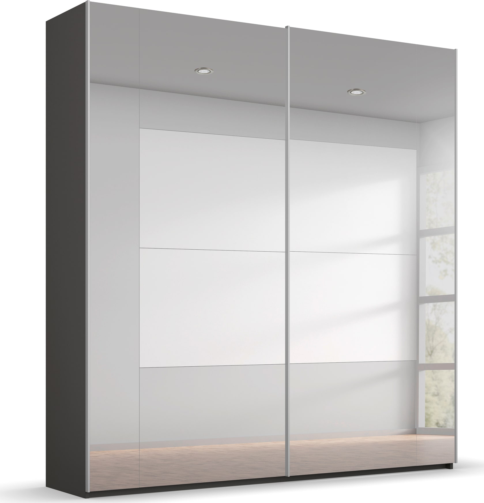 rauch Schwebetürenschrank "Kleiderschrank Schrank Garderobe Schlafzimmerschrank X-TEND" inkl. SOFT-CLOSE-FUNKTION, inkl. Wäscheeinteilung mit 4 Stoffboxen MADE IN GERMANY
