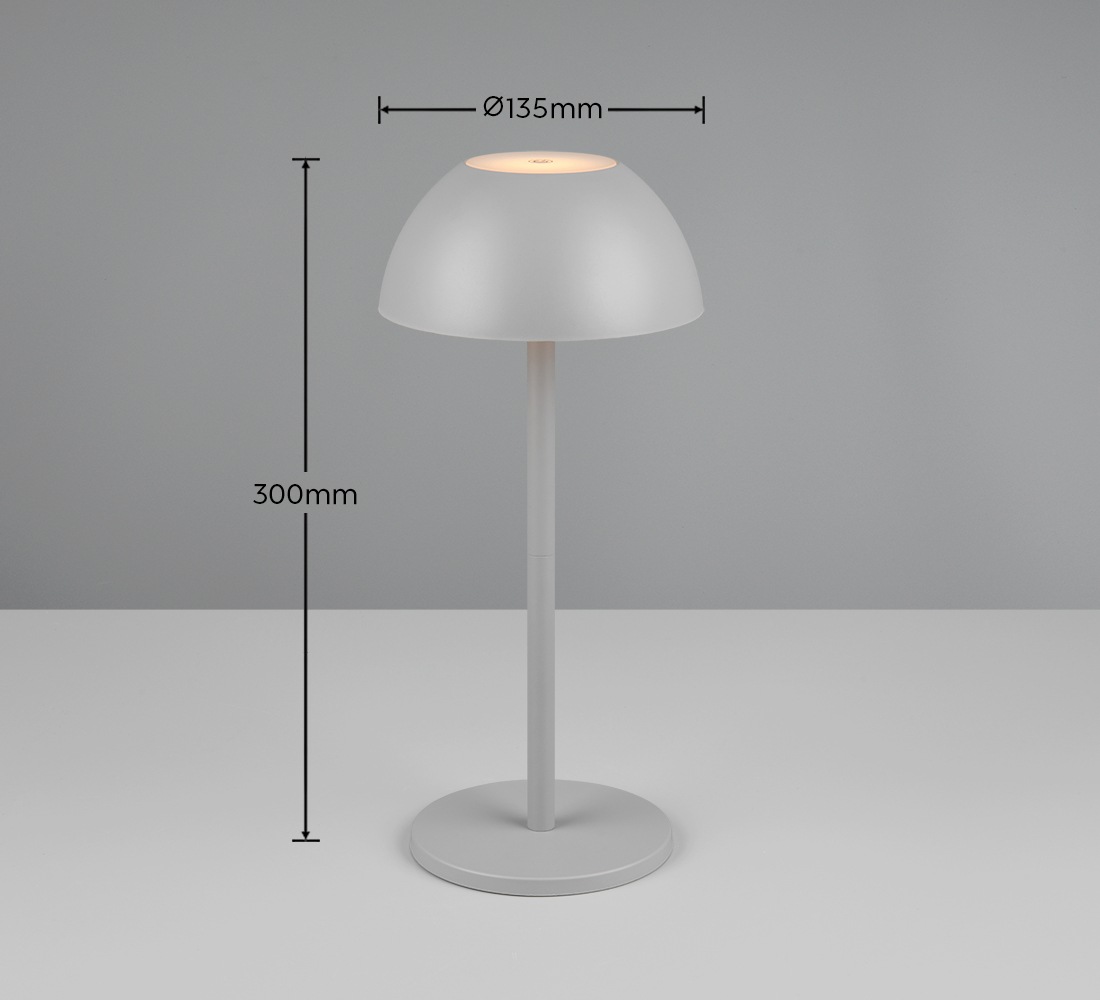 my home LED Außen-Tischleuchte »Abbey Tischleuchte 2er-Set«, 1 flammig, Leuchtmittel LED-Board | LED fest integriert, 2er Set Outdoor Akku Tischlampe Pilzdesign USB-C 4-fach Touch Dimmer
