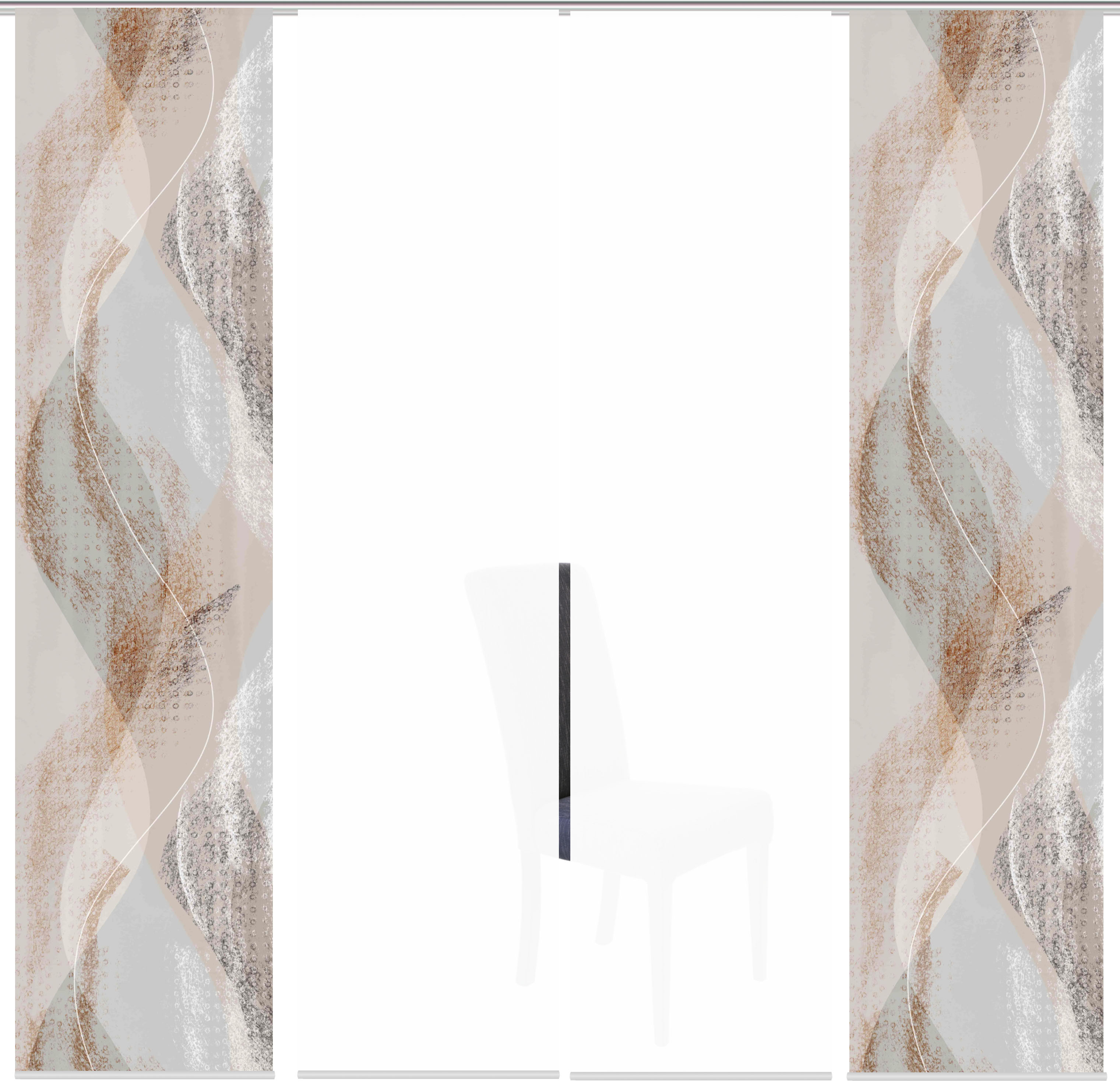 Thumbnail - HOME WOHNIDEEN Schiebegardine "TORRE" Paneelwagen 1 Stk. tlg. DIGITALDRUCK