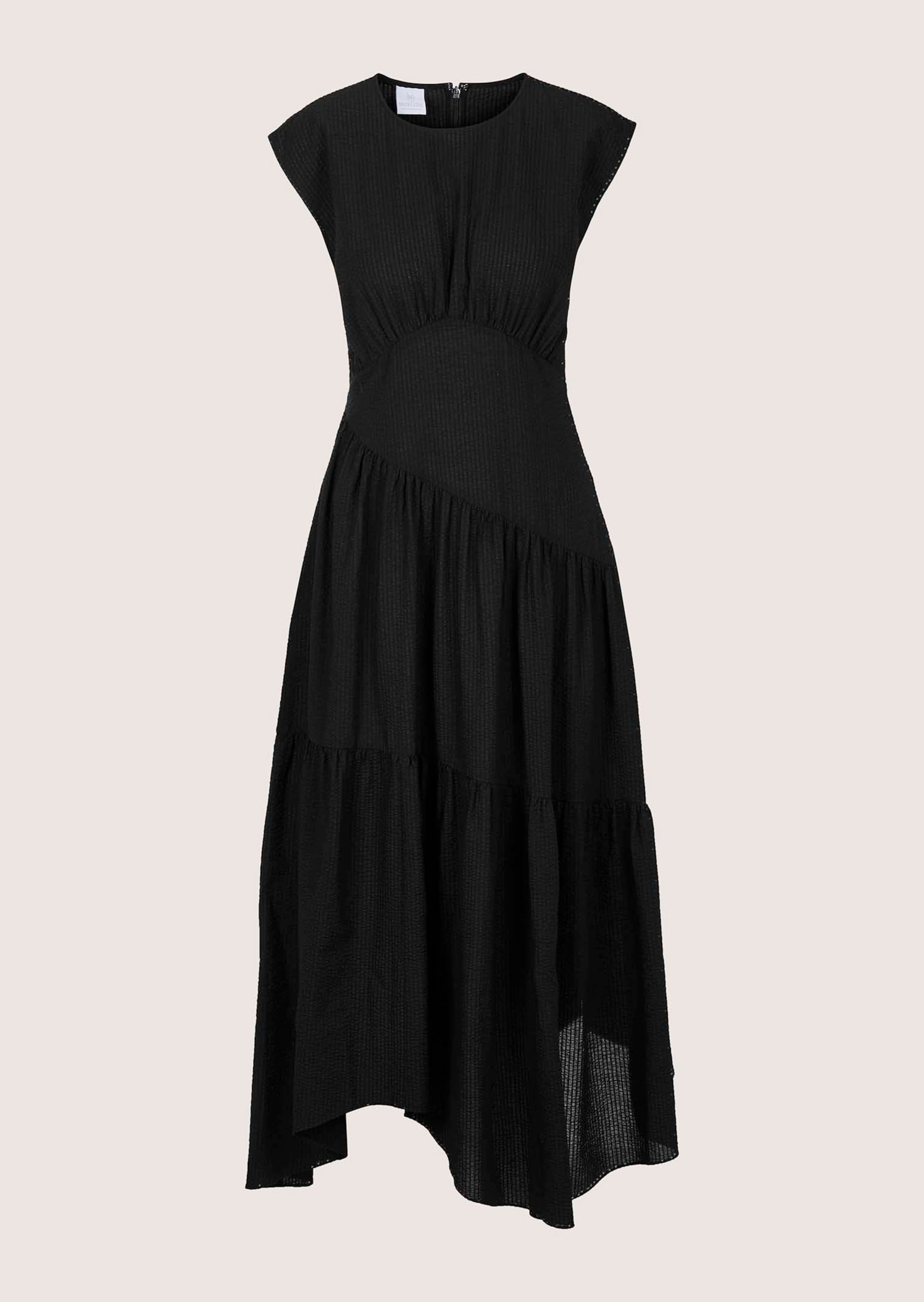 MADELEINE Midikleid "Midikleid Baumwollkleid mit Stufenrock" Kleid mit asymetrischen Stufenrock und modernen Teilungsnähten