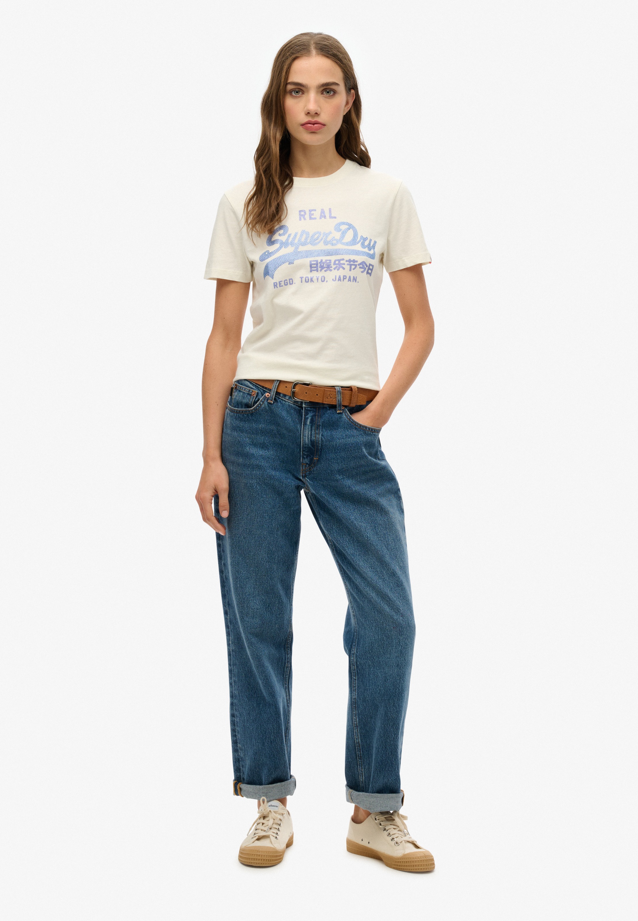 Superdry Kurzarmshirt »VL RHINESTONE SLIM TEE«